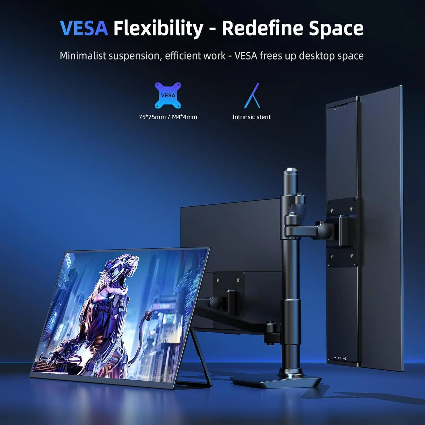 EVICIV Portable Monitor 18,5 Zoll 120Hz FHD 1080P 125% sRGB 2000:1 IPS Gaming Display USB C Mini HDMI VESA Ständer 180°