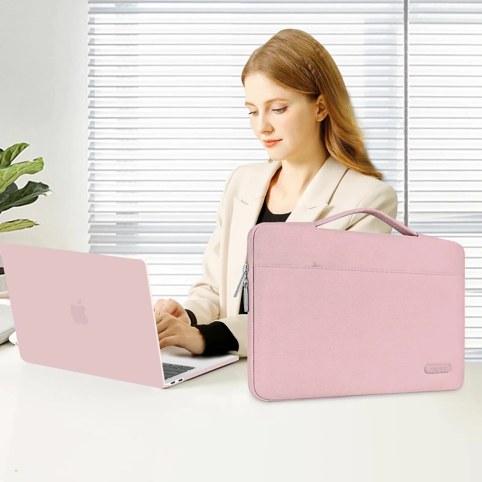 MOSISO Kompatibel mit MacBook Air 13 Zoll Hülle M1 2021 2020-2018 A2337 A2179 A1932, Hülle für MacBook Air M1 13,3 Zoll&Laptoptasche&Tastaturschutz&Webcam Abdeckung&Displayschutzfolie, Rosenquarz