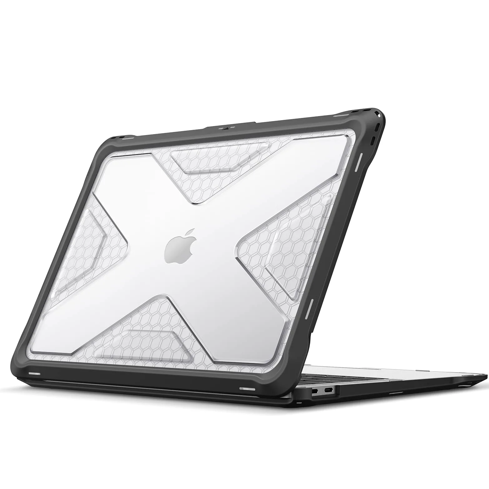 Fintie Hülle kompatibel mit MacBook Air 13 (2018-2020 Version) A2337(M1)/A2179/A1932, Ganzkörper-Rugged Hybrid Schutzhülle TPU Stoßstange Case kompatibel mit MacBook Air 13" Retina, Transparent