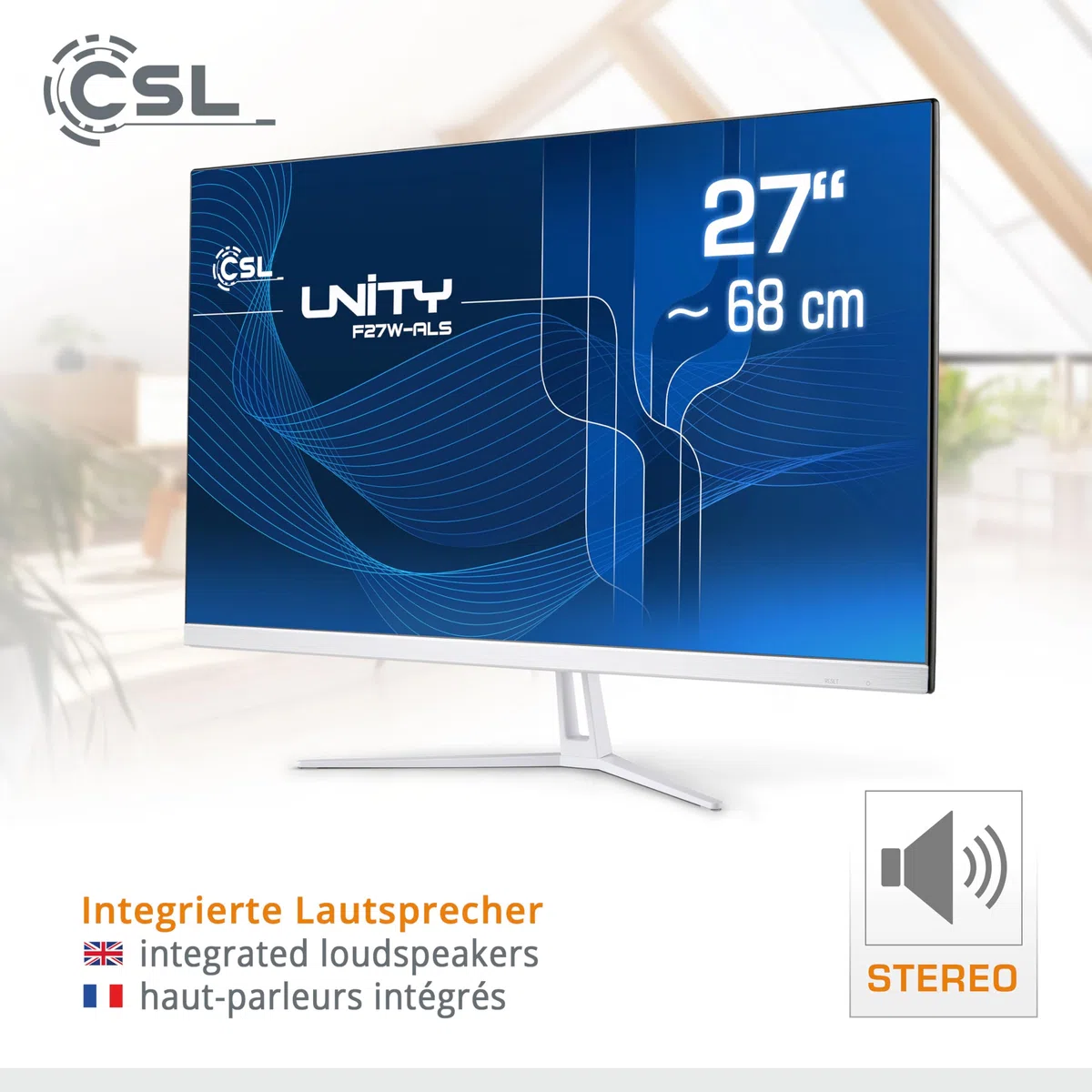 All-in-One-PC CSL Unity F27W-ALS, 68,58 cm (27 Zoll, 1920x1080 Full HD) - Leistungsstarker AIO (Intel N200 CPU 4x3700 MHz, 1000 GB SSD, 16 GB DDR4-RAM, Windows 11 Home), weiß