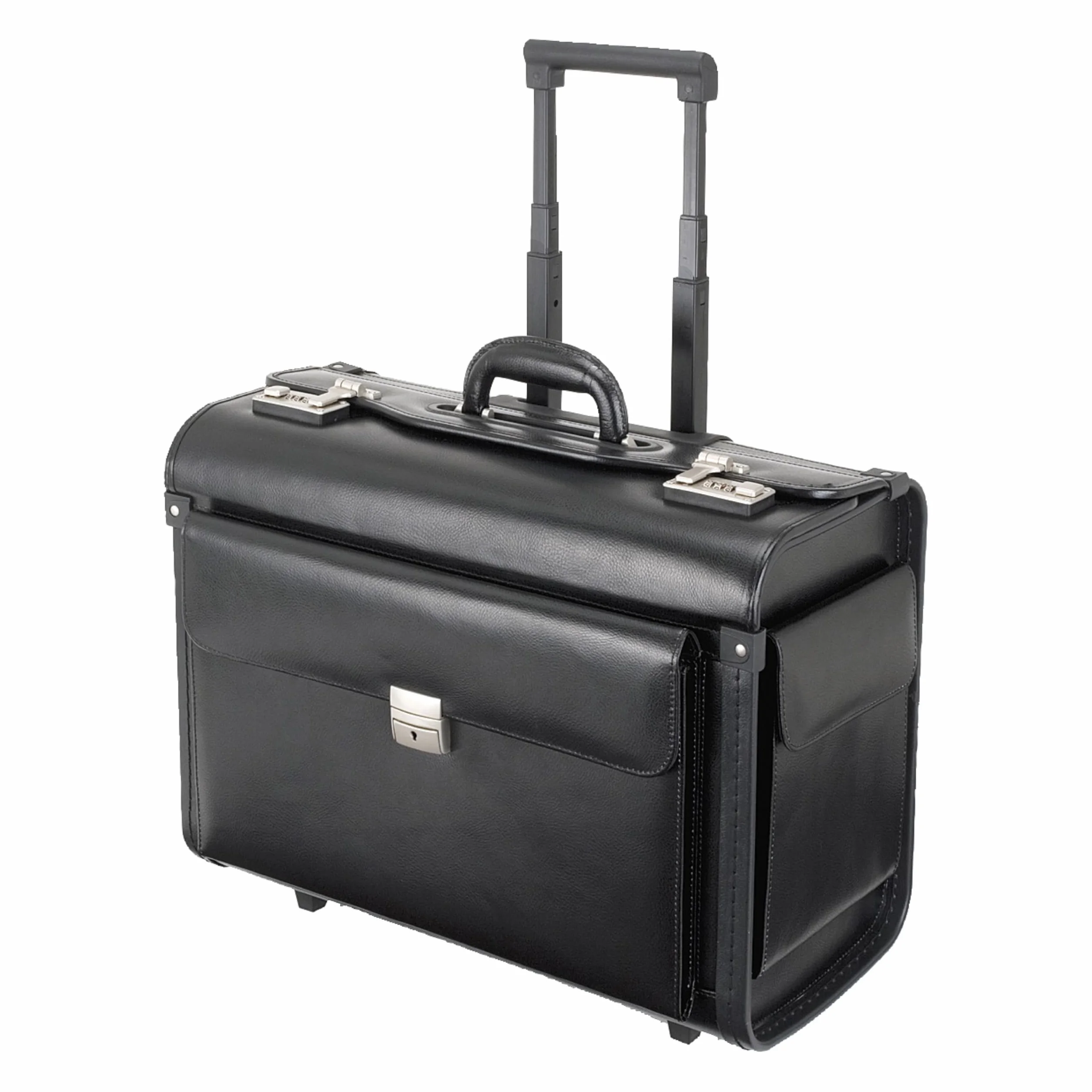 ALASSIO 92301 - Pilotenkoffer Silvana, aus Lederimitat, ca. 48 x 39,5 x 23 cm, schwarz
