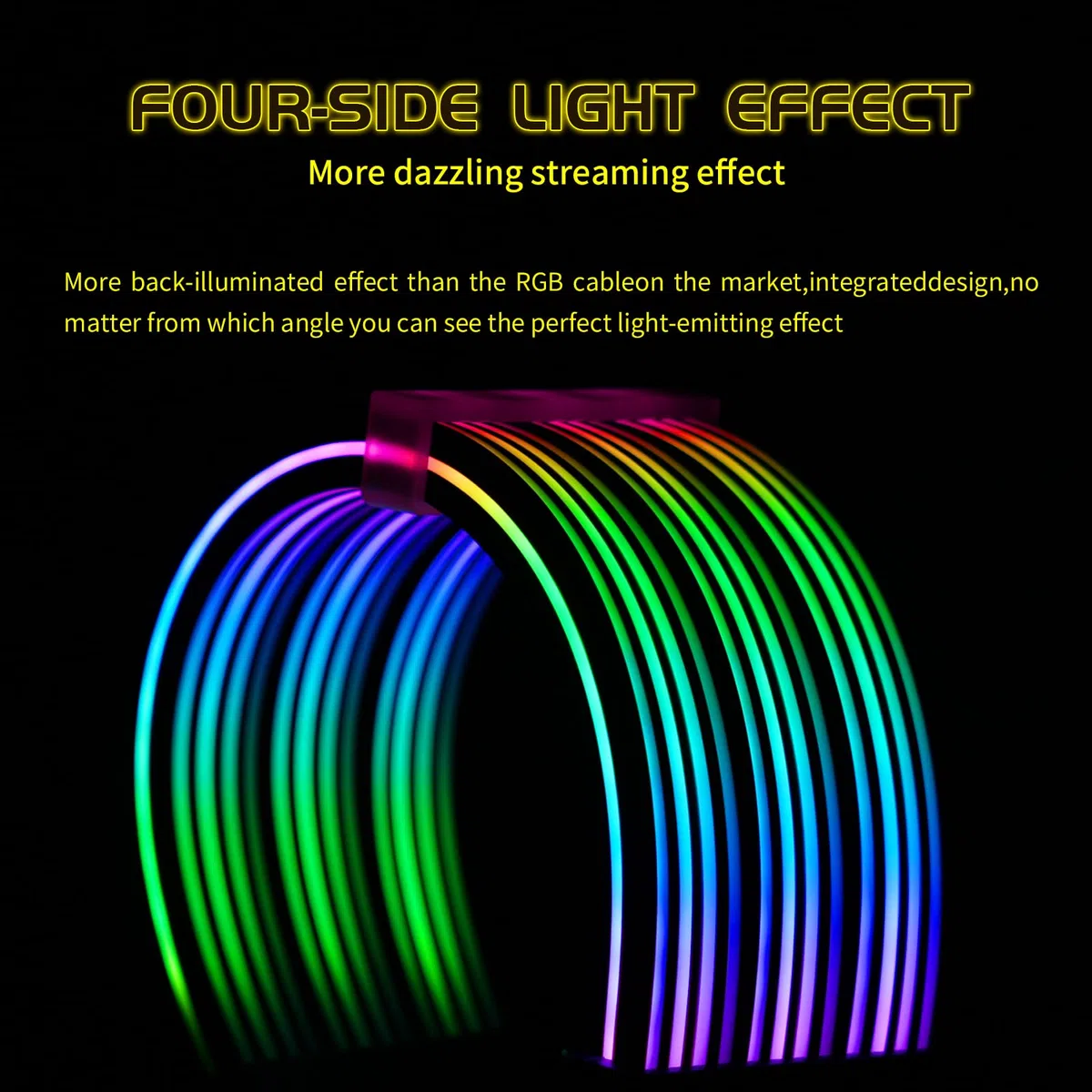 Sirlyr 24 Pin RGB Kabel,RGB PSU Kabel Verlängerungen - 5V 3Pin Addressable ARGB Motherboard Netzteil passend für schwarze PC Gehäuse Build Black Style