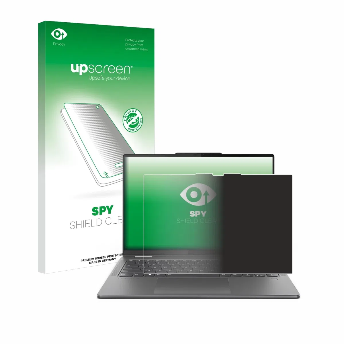 upscreen Anti-Spy Blickschutzfolie für Lenovo Yoga 7 2-in-1 Gen 9 14" Made in Germany, Privacy Screen-Folie [Sichtschutz, Blaulichtfilter]