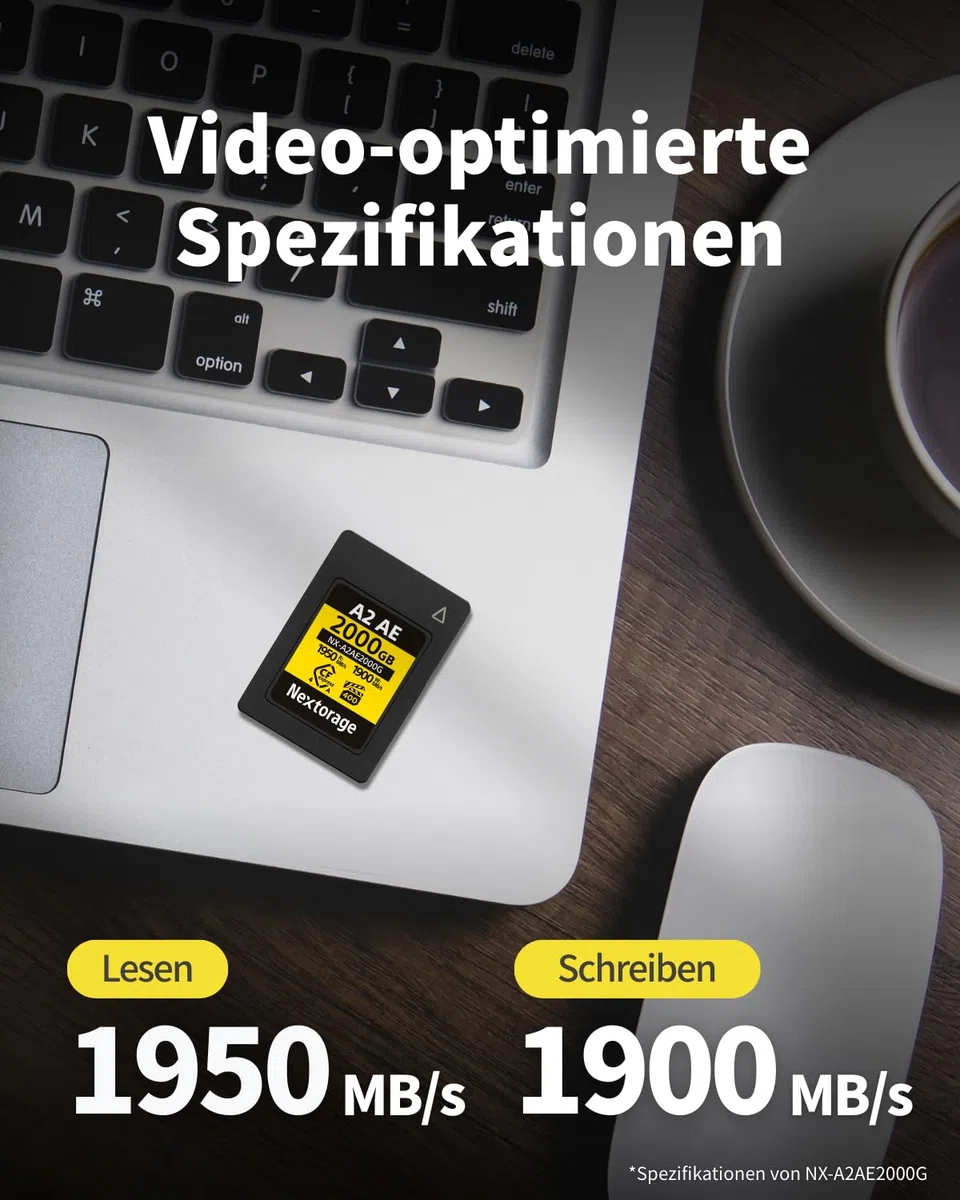 Nextorage CFexpress 4.0 Typ A Karte 500GB, japanische speicherkarte datenspeicher CF Express Type A, Kamera Zubehör für Sony, A2AE NX-A2AE500G