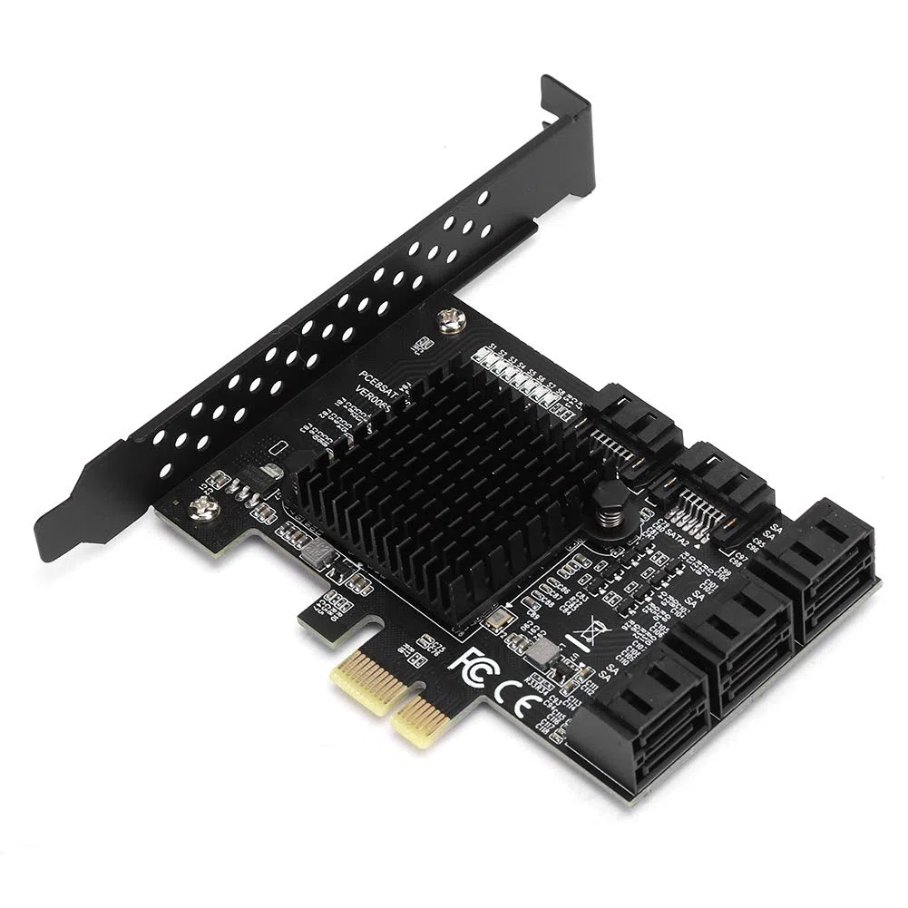 VBESTLIFE PCI-E zu SATA 3.0-Karte, PCI-E zu SATA3.0-Controller-Erweiterungskarte 8-Port-SATA3.0-Schnittstellenerweiterungskarte Kompatibel mit SATA6G-, 3G- und 1.5G-Festplatten