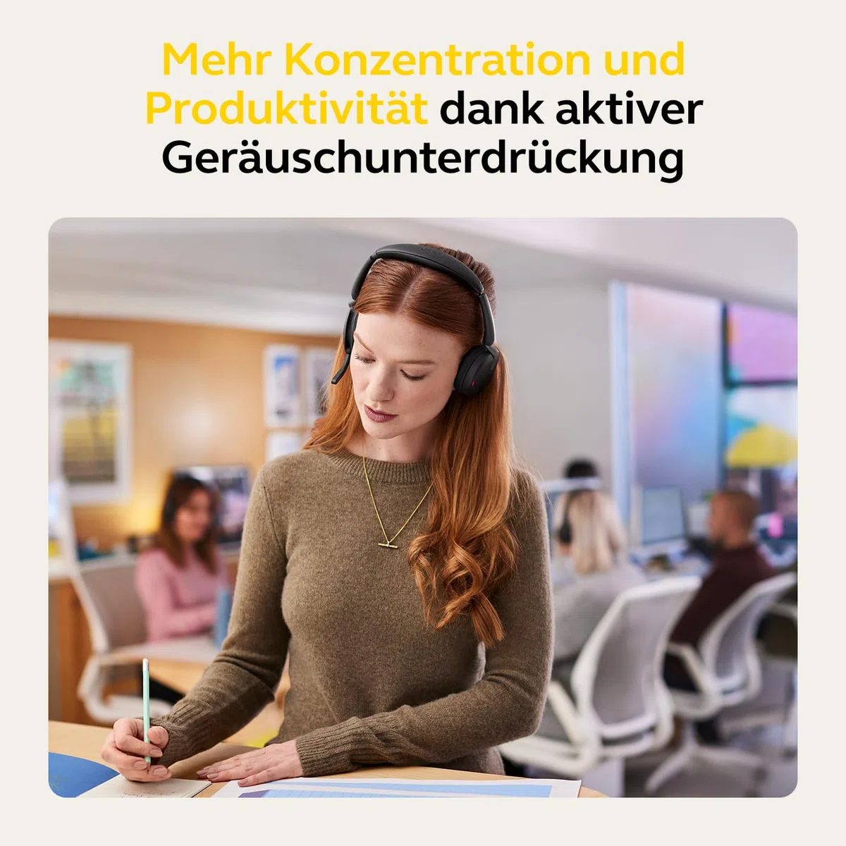 Jabra Evolve2 65 Flex - Stereo-Bluetooth-Headset mit Wireless-Charging-Pad, geräuschunterdrückender Jabra ClearVoice Technologie und hybrider ANC - für MS Teams zertifiziert - Schwarz