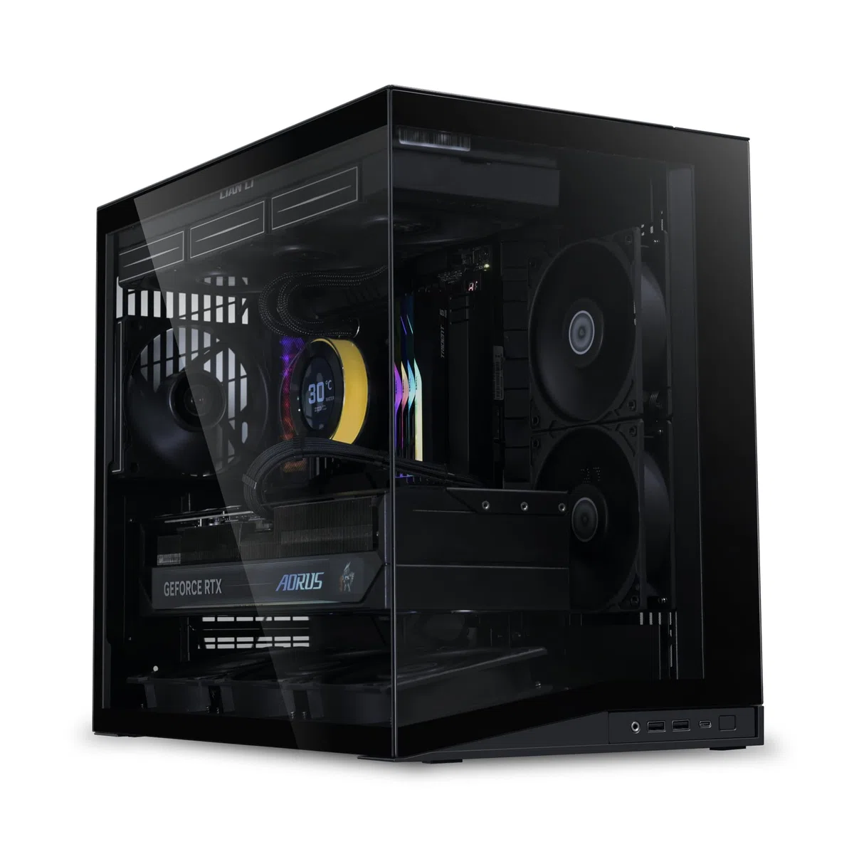 Lian Li O11 Dynamic Mini V2 Flow PC-Gehäuse Schwarz | Kompakter ATX Midi-Tower mit Zwei-Kammer-Design, Tempered Glass und modularem Aufbau - 5 Lüfter vorinstalliert