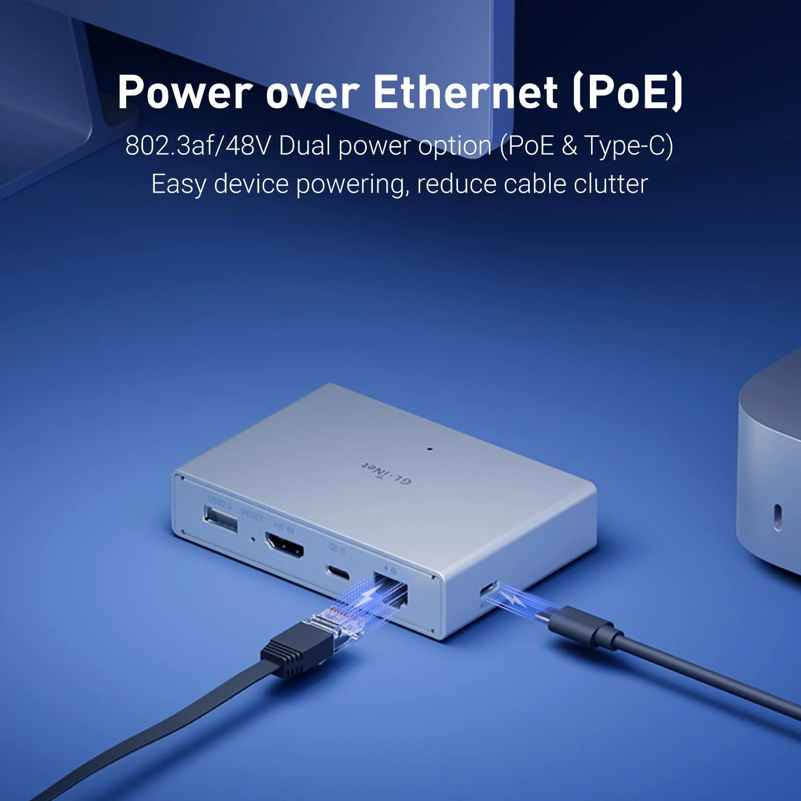 GL.iNet Comet PoE (GL-RM1PE) Remote KVM Control Over Internet - PoE/Type-C Dual Power Option, 4K@30Fps, 32GB EMMC Tailscale Support for PC Server Remote Access Power Management Adapted KVM Switches