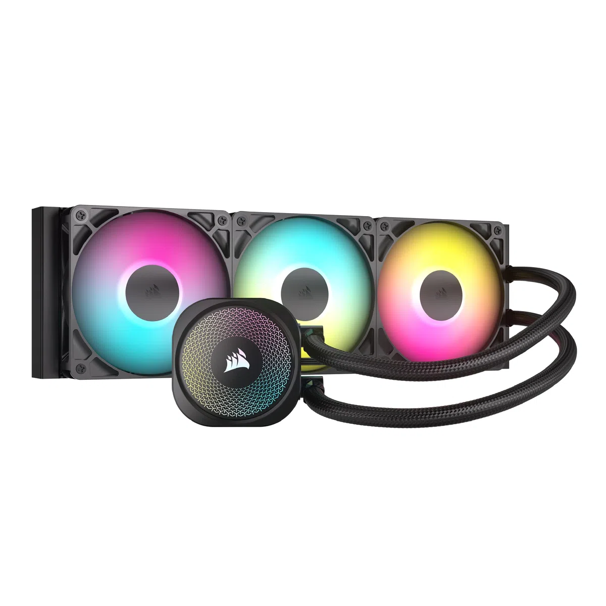 CORSAIR NAUTILUS 360 RS ARGB CPU-Flüssigkeitskühler – 360mm AIO – Schwarz | Geräuscharm, Direkter Mainboard-Anschluss, Intel LGA 1851/1700, AMD AM5/AM4, 3x RS120 ARGB-Ventilatoren Inbegriffen