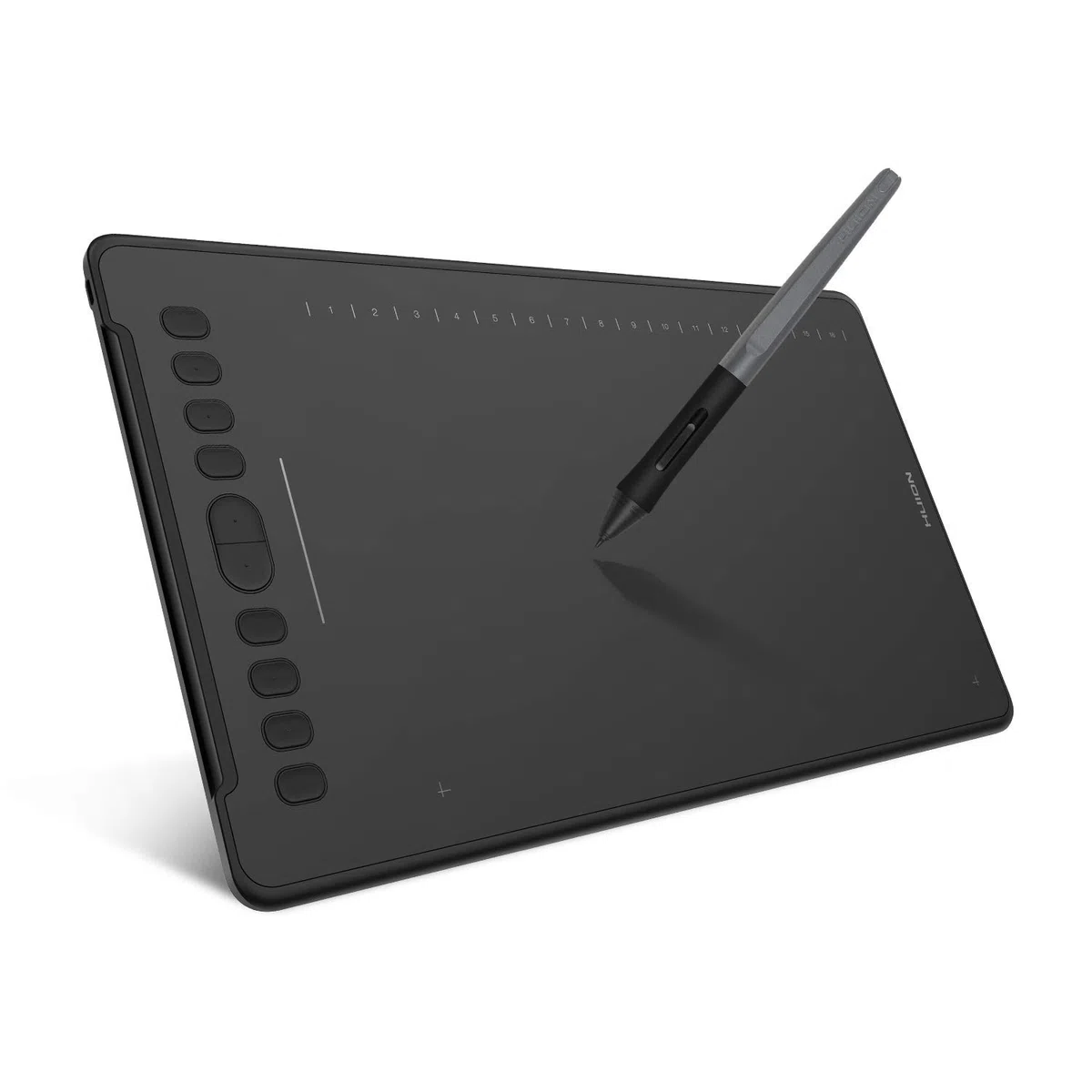 HUION Inspiroy H1161 Grafiktablett, Touch-Streifen und 8192 Stiftdruck-Skizzen-Tablet mit Batterielosem Stylus, 10 Shortcut-Tasten, Kompatibel mit Android, Windows und Mac, Schwarz