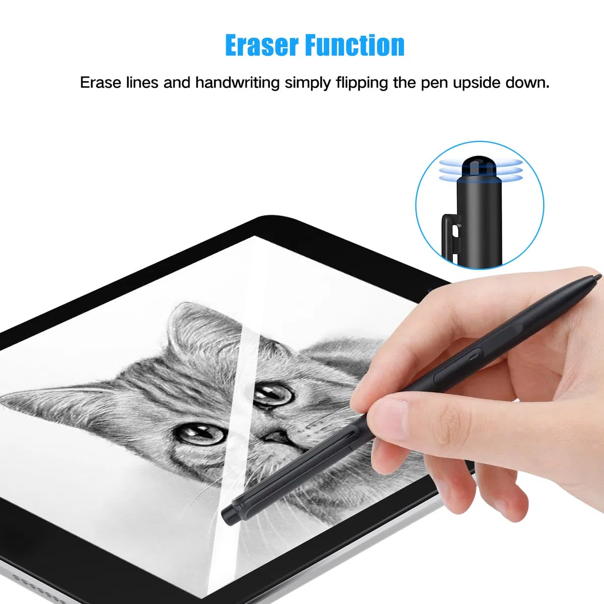 Jvkzaen Remarkable 2 Stifte mit Radiergummi, EMR Stylus Pen mit 4096 Druckstufen, Neigungssensor, Handflächenabweisung, Stifthalter, für bemerkenswerte 2 & 1/Galaxy Tab & Book/BooX/Wacom/Scribe und