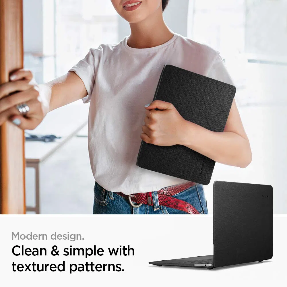 Spigen Thin Fit Kompatibel mit MacBook Air A2337 M1, A2179, A1932 Retina 13 Zoll Hülle (2020/2019/2018) - Schwarz