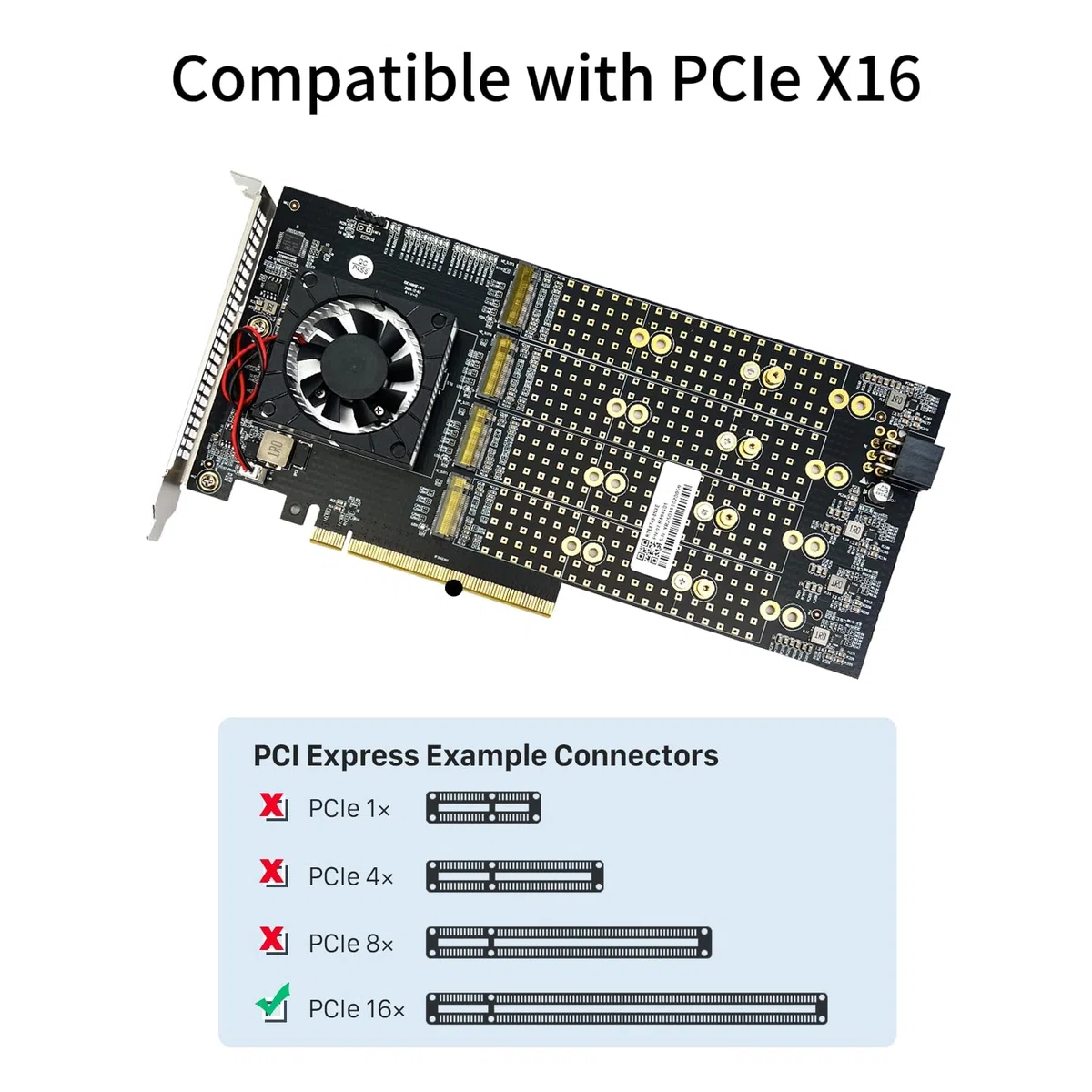PCIe 3.0 X16 to 8x M.2 NVMe SSD Adapter, PEX8749 Controller with Bifurcation, Windows Server Linux VMware ESXi FreeBSD Ubuntu