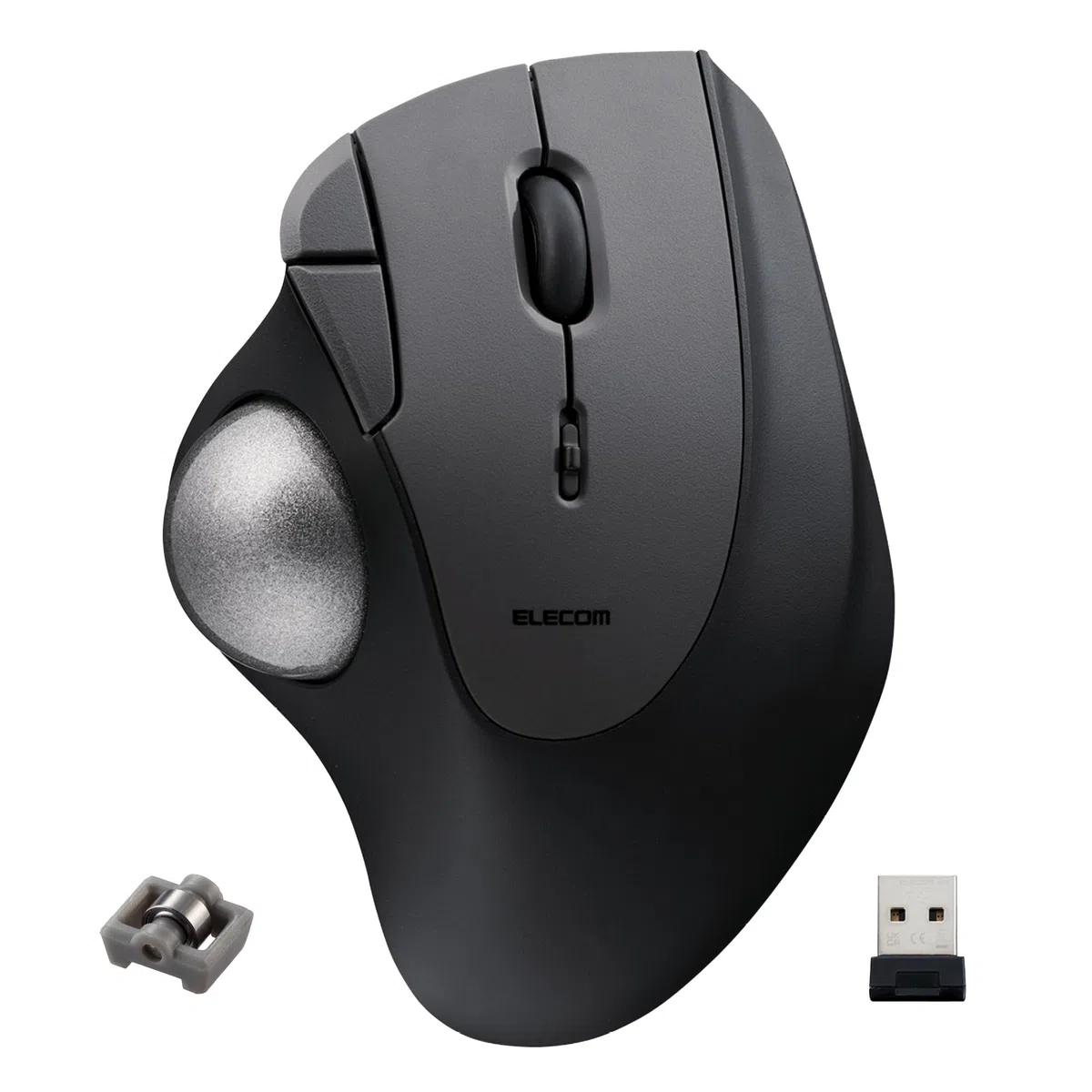 ELECOM M-IT11DRBK Trackball IST Wireless 2,4 GHz Verbindung, superglattes Tracking mit Rollenkugellager, 36 mm Kugel, Daumensteuerung, kompatibel mit Windows, PC und Mac, Schwarz