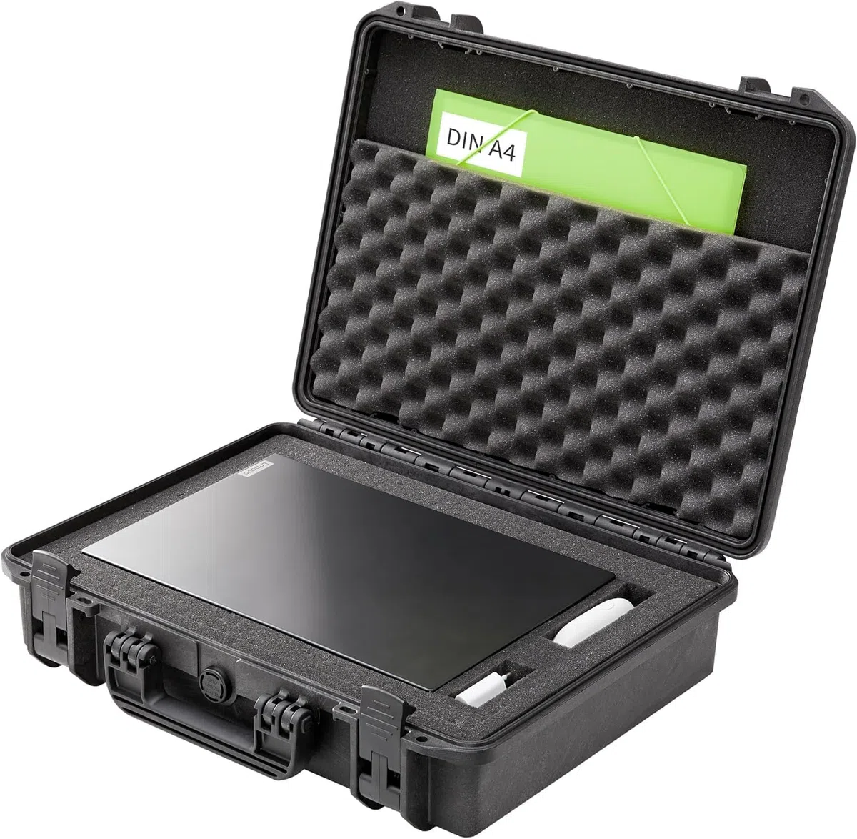 TOMcase Laptop Koffer 14-18 Zoll IP67 - Wasserdichter Hartschalenkoffer für Notebook, MacBook & Zubehör – Stoßfester Outdoor Transportkoffer mit Schaumstoffeinlage - Staubdicht - Made in Germany