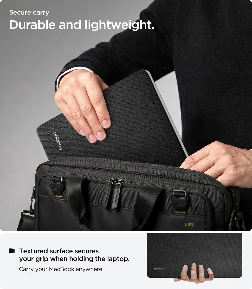 Spigen Urban Fit Hülle Kompatibel mit MacBook Pro 14 Zoll M5 Pro / M5 Max (2026), M5 (2025),M4 / M3 / M2 / M1 Pro/Max Serie (2024/23/21) - Schwarz