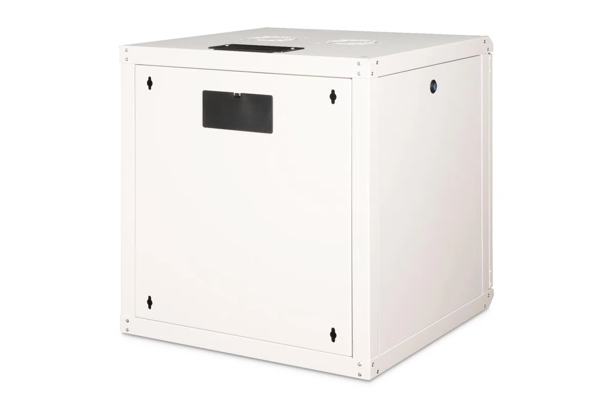 DIGITUS Netzwerk-Schrank 19 zoll 12 HE - Wandmontage - 600 mm Tiefe - Traglast 100 kg - Unique Serie - Glastür - Grau | Nutztiefe 450 mm – Wandmontage – Traglast 100 kg – Sicherheitsglastür – Schutzklasse IP20