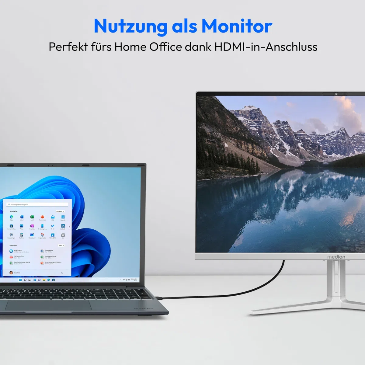 MEDION Signium 27 S1 68,6 cm (27 Zoll) Full HD All in One Desktop PC (Intel Core 5 210H, 16GB DDR4 RAM, 1 TB PCIe SSD, WLAN, HDMI in & Out, kabellose Maus & Tastatur, Windows 11 Home)