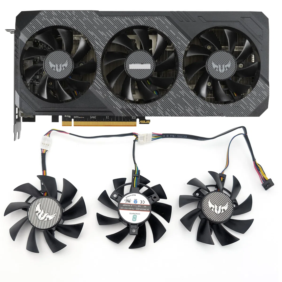 Lüfter für ASUS TUF Gaming X3 GeForce GTX 1660/1660 Ti/RX 5700/RX 5700 XT Grafikkarten - Ersatzlüfter, Grafikkartenlüfter (Set von 2, 75 mm, 7-Pin)