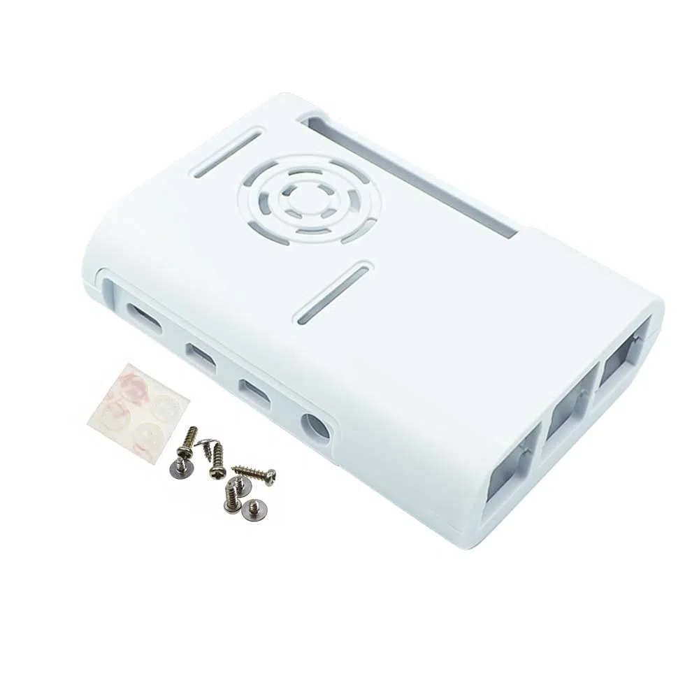 Reland Sun Elektronisches Gehäuse für Raspberry Pi 4 Modell B Lüfter mit Kühlkörper (weiß)