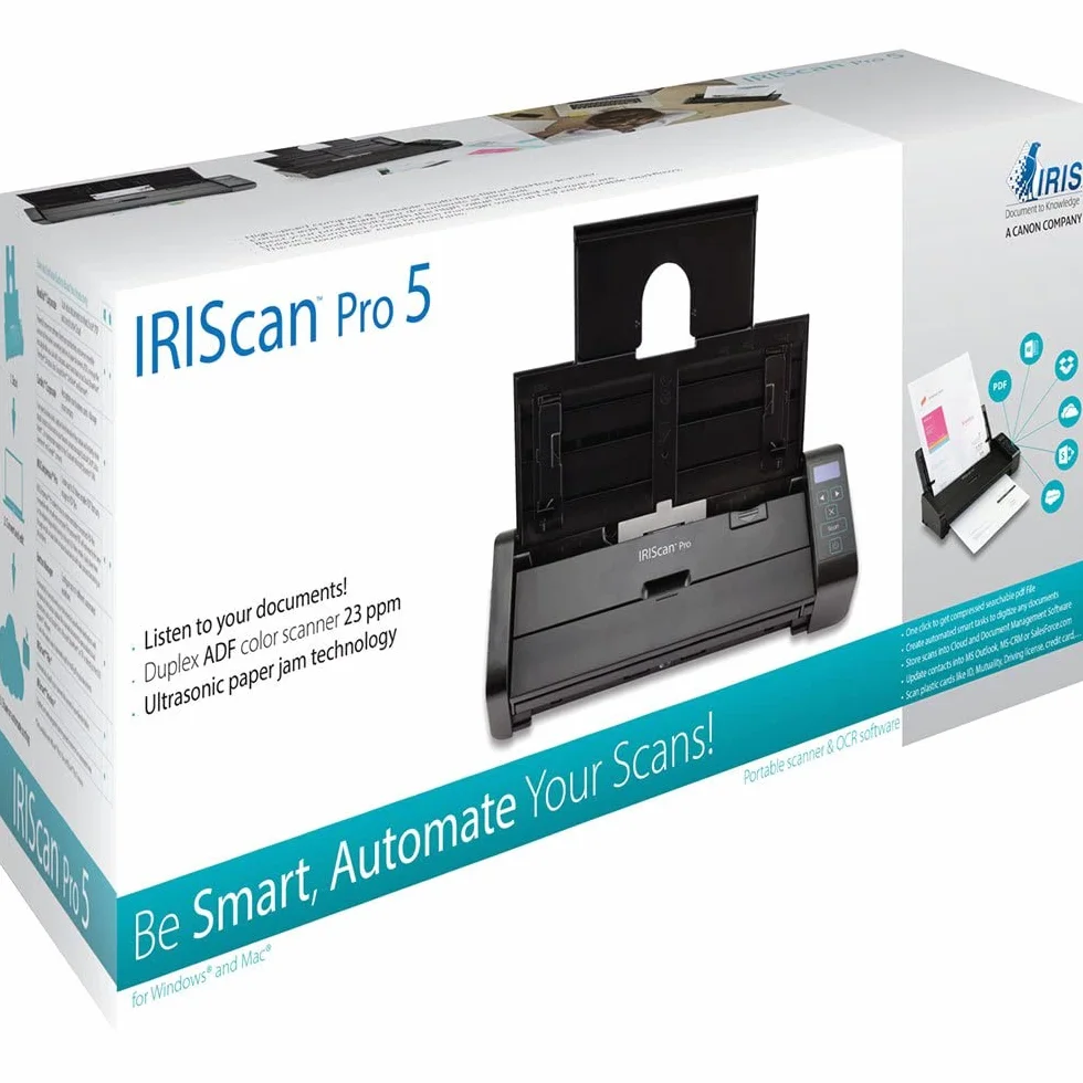 IRIScan Pro 5 dokumentenscanner : 20PPM Duplex | Scanner a4 | USB+AC | scan to USB | OCR 138 sprachen | scan to Word - PDF | WinMac