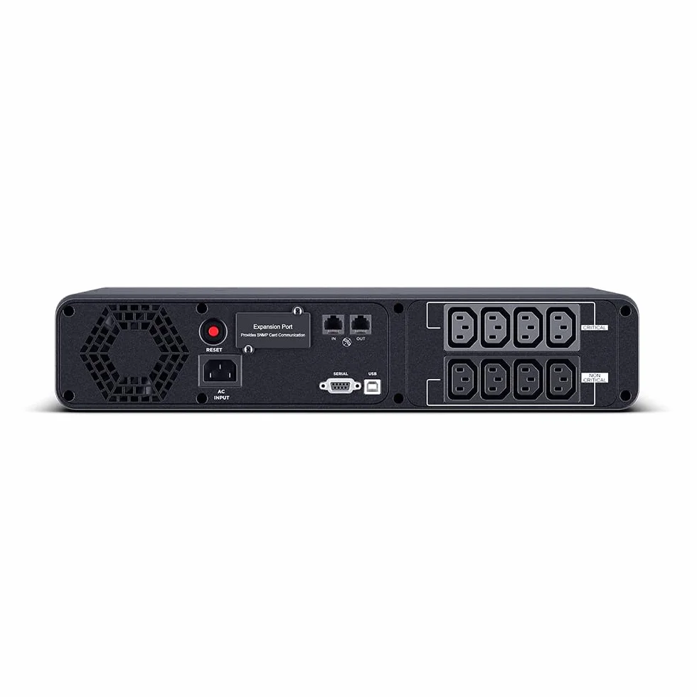 CyberPower CP2000EIPFCRM2U Line-Interactive USV 2000VA/1200W Reine Sinuswelle, AVR, LCD, USB (HID), DB9, RJ45 LAN Protection, Ausgang 86 IEC, Smart-Slot für Opt. Netzwerkkomunikation
