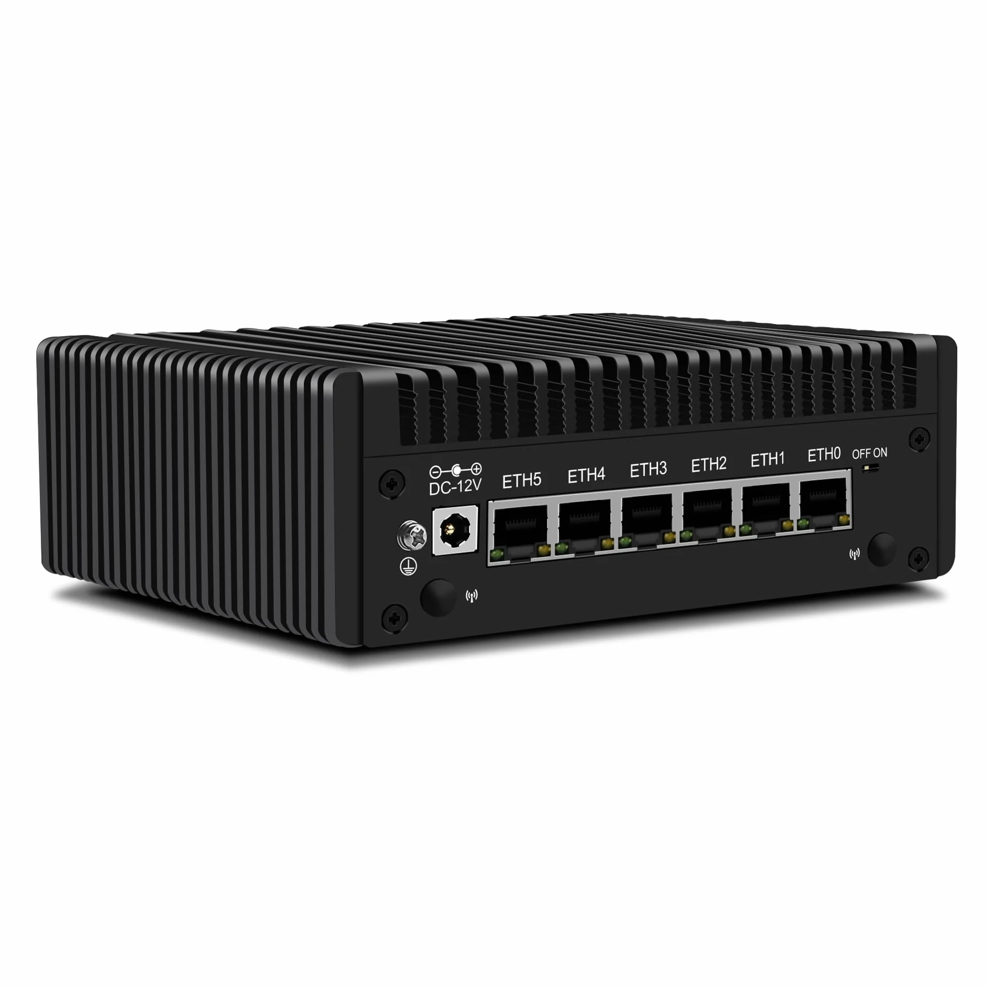 CWWK Mini PC N150 (Upgraded N100) Firewall Appliance, OPNsense Mini Computer mit 6 Port i226-V 2.5GbE LAN, F5 Fanless Micro PC DDR5 8GB RAM 128GB NVMe SSD, USB Typ-C, 3-Display