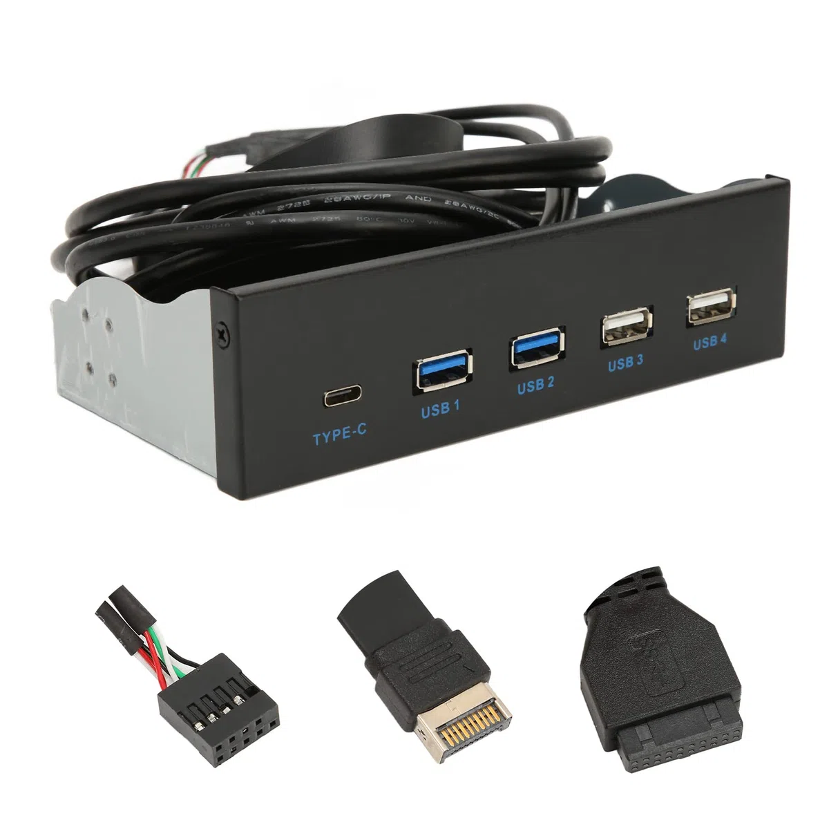 Dual USB3.0 -Ports und Medien Dashboard - 5,25 Zoll Media Dashboard 2XUSB3.0 2XUSB2.0 1XTYPE C 10 GBPS Hochgeschwindigkeits Medien Front Panel für PC Desktop Chassis mit Kartenleser