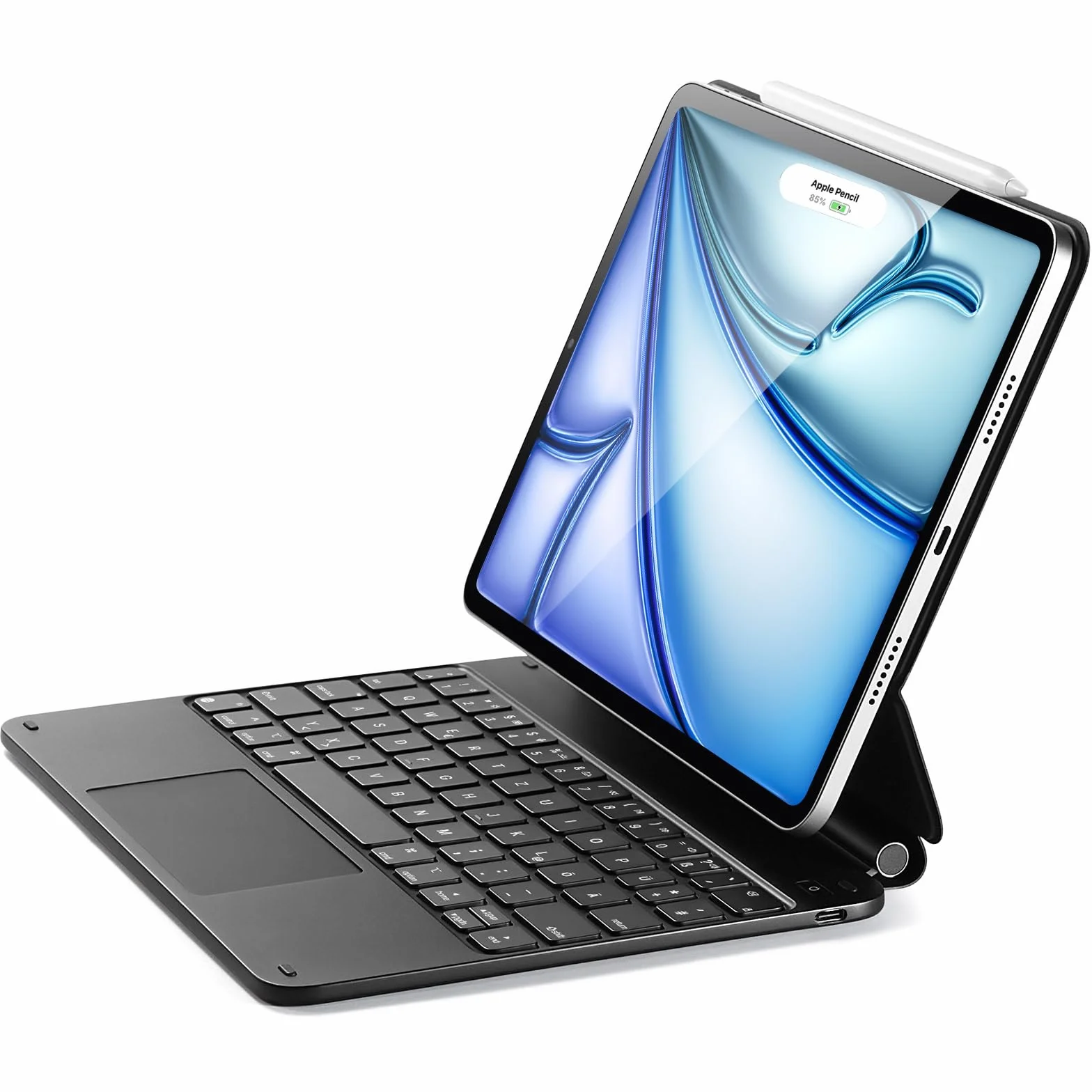 ESR Magnetische Keyboard Hülle,Tastatur für iPad Air 11" (M4/M3/M2, 2026~2024), Air 5/4/Pro 11(4th/3rd/2nd/1st), Freischwebendes Ständer Design, Federnde Tasten, Präzises Multi-Touch Trackpad, Schwarz