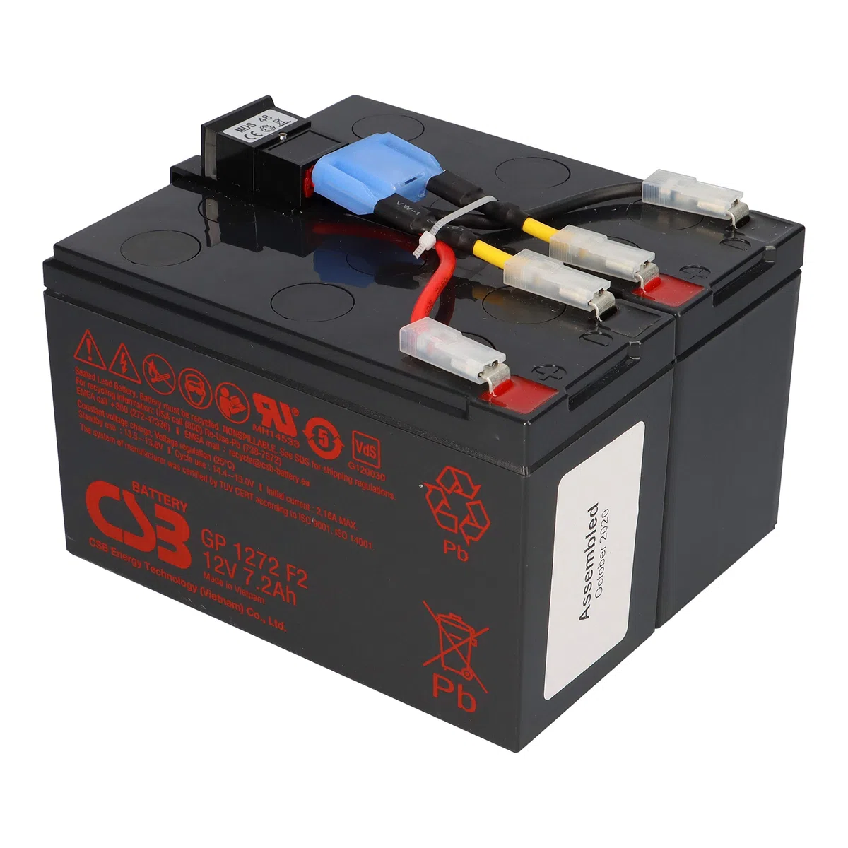 CSB-SCD48 kompatibler Akkusatz für APC RBC48 Plug & Play passend für APC UPS DLA750 DLA750i SIA750ICH-45 SMT750 SMT750I SMT750ICH SMT750TW SMT750US SUA750 SUA750I SUA750IX38
