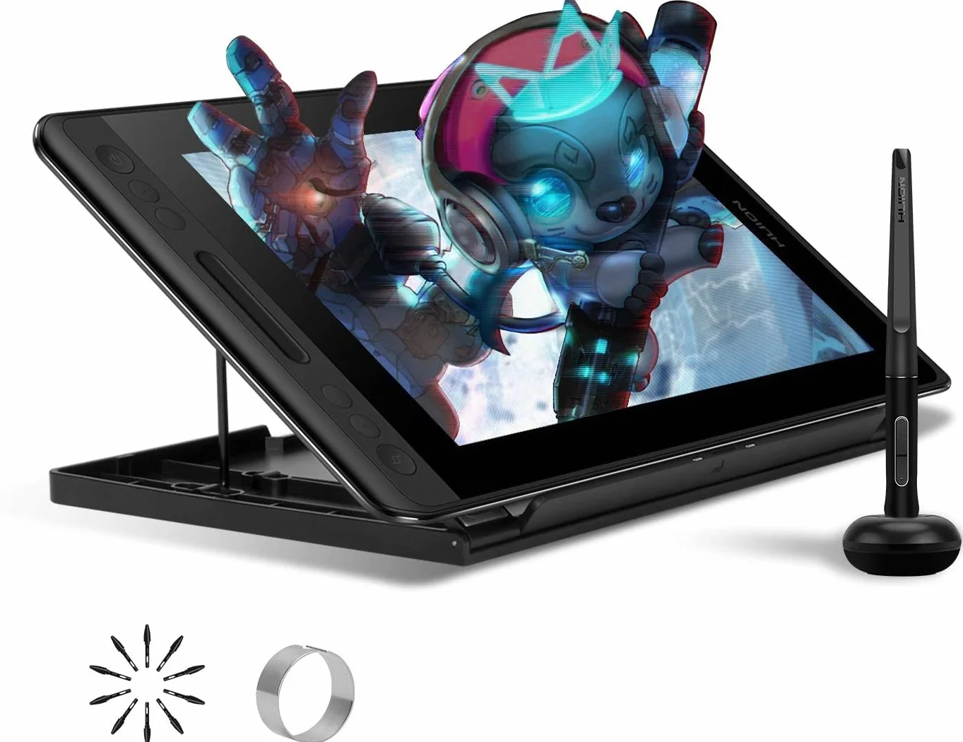 Huion Kamvas Pro 12 Grafiktablett mit Display, 11,6 Zoll Volllaminierter Zeichenmonitor, mit Batterielosem Stift und Verstellbarem Ständer, Ideal für Die Arbeit von zu Hause und Fernunterricht