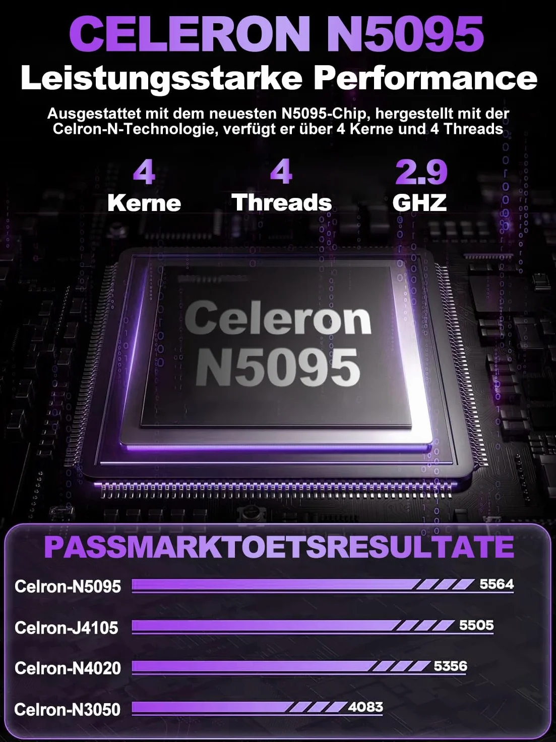 Gaming Laptop 16 Zoll Win11 12+512GB SSD Unterstützung 2TB(HDD-2TB) 1920x1200 Notebook 4-Core Celeron N5095 (bis 2.9GHz) Laptop mit Nummerntastatur WiFi Mini HDMI Deutscher Tastaturschutz-Lila
