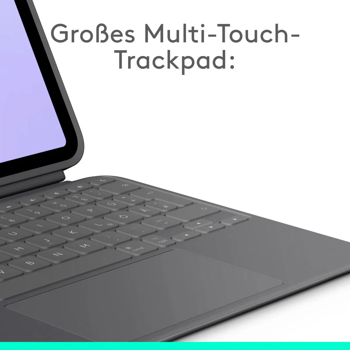 Logitech Combo Touch iPad Pro 11 Zoll (M4 und M5) (2024 und 2025) Tastatur-Case – Abnehmbare Tastatur mit Hintergrundbeleuchtung und Halterung, komfortables Tippen, Multi-Use-Modus,DEU QWERTZ- Graphit