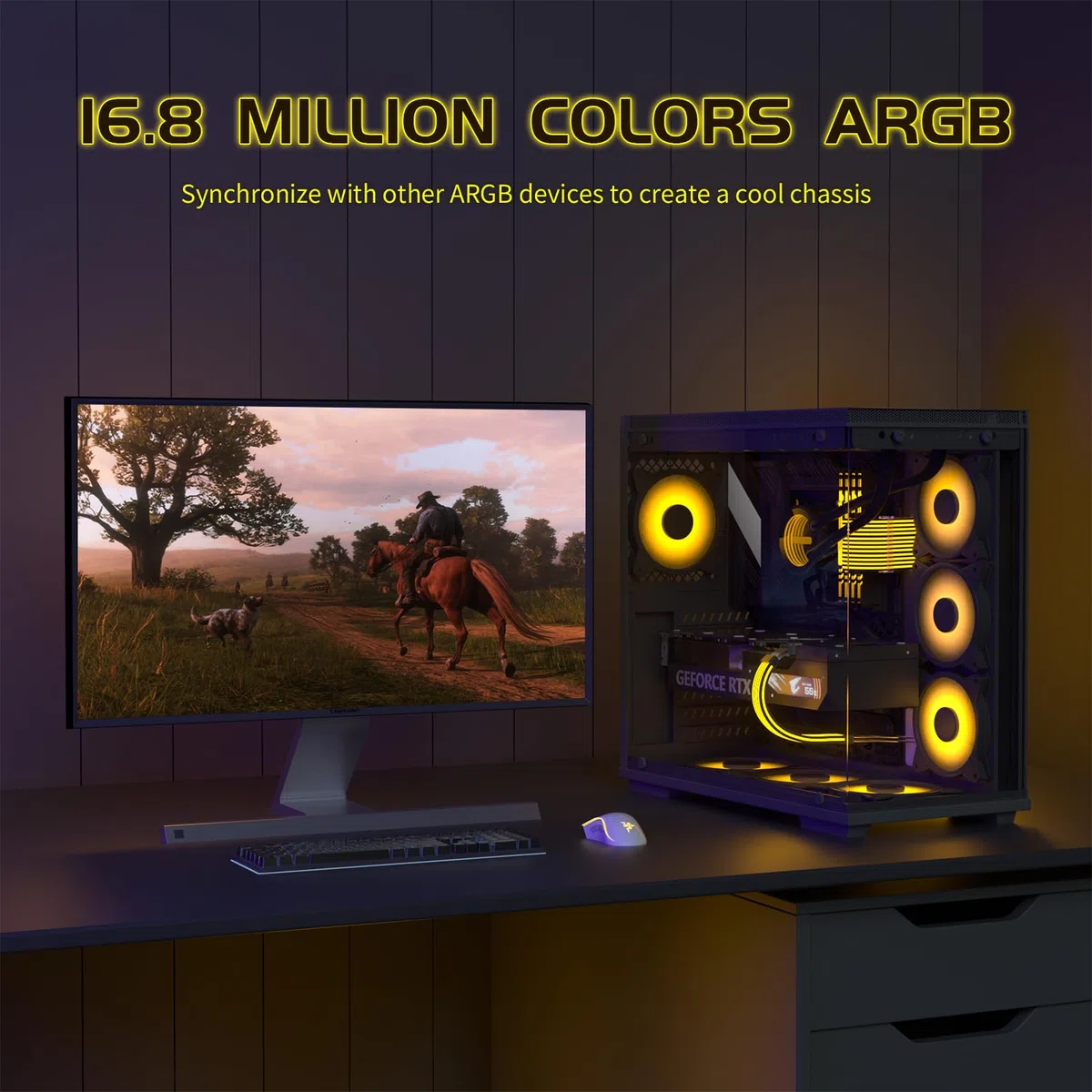 Sirlyr 24 Pin RGB Kabel,RGB PSU Kabel Verlängerungen - 5V 3Pin Addressable ARGB Motherboard Netzteil passend für schwarze PC Gehäuse Build Black Style