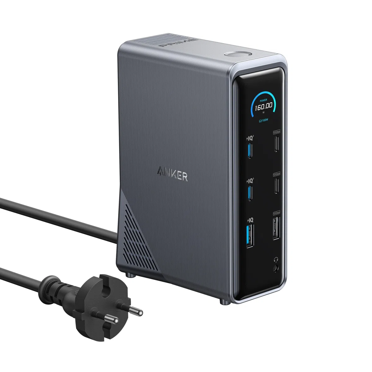 Anker Prime Dockingstation, 14-Port mit 160W Max. Leistung, 10Gbit/s schnelle Datenübertragung, smartes Interface in Echtzeit, Audio und Ethernet Ports, Dual 4K Displays für Dell, HP, Lenovo und mehr