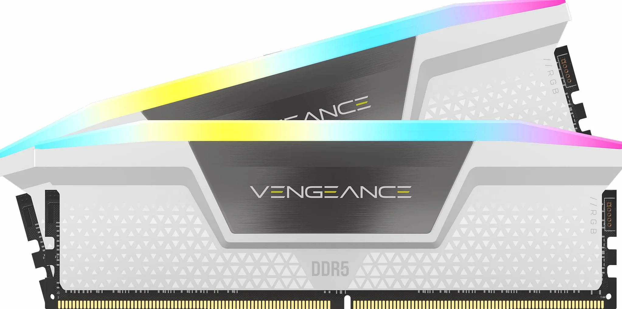 CORSAIR Vengeance RGB DDR5 RAM 32GB (2x16GB) Bis zu 6000MHz CL36 Intel XMP 3.0 Desktop-Arbeitsspeicher – Weiß (CMH32GX5M2E6000C36W)