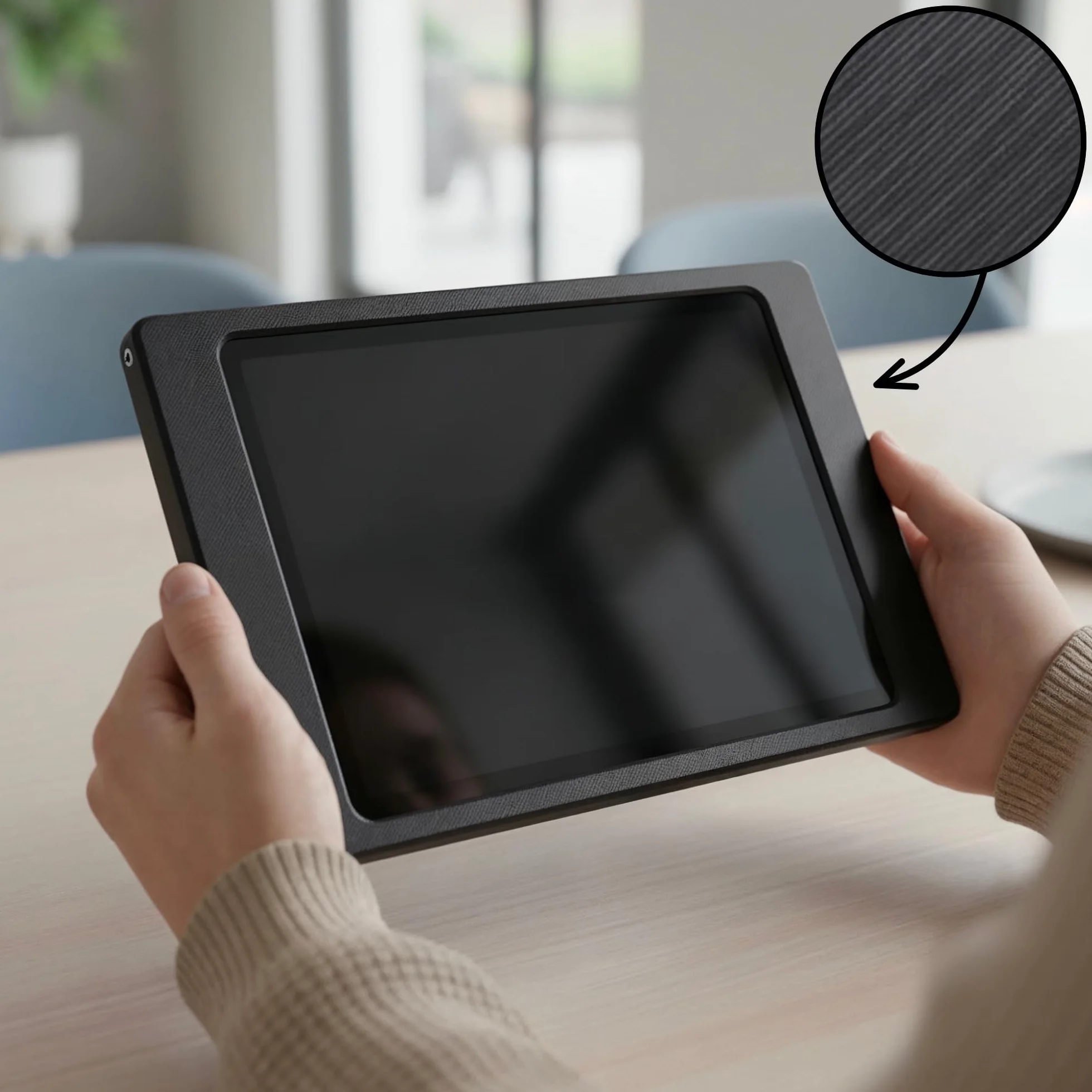 Tablet Wandhalterung für Samsung Galaxy Tab A9+ / A11 Plus (11 Zoll) - Passgenauer & Flacher Rahmen für Smart Home Display & Dashboard - Feste Montage mit Kabelführung - Schwarz
