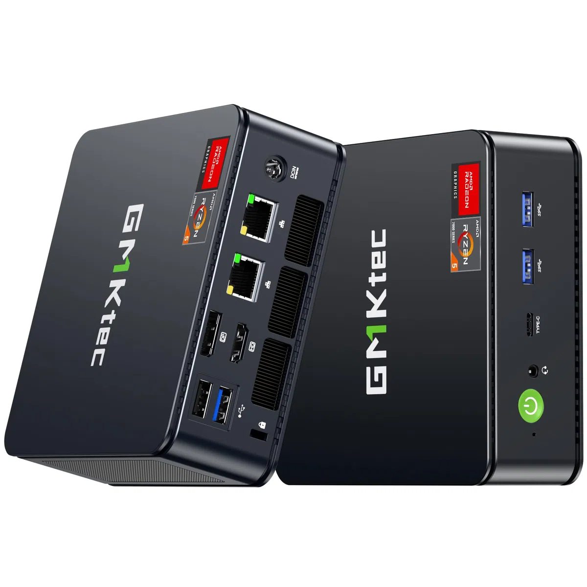 GMKtec Gaming Mini PC Ryzen 5 7640HS (stärker 6800H) mit grafikkarte AMD 760M, 32GB DDR5 RAM 512G M.2 SSD, Mini Desktop Computer mit Dual 2.5G LAN/WiFi 6E/Triple 4K Display/USB 4.0 für Spiele und Büro
