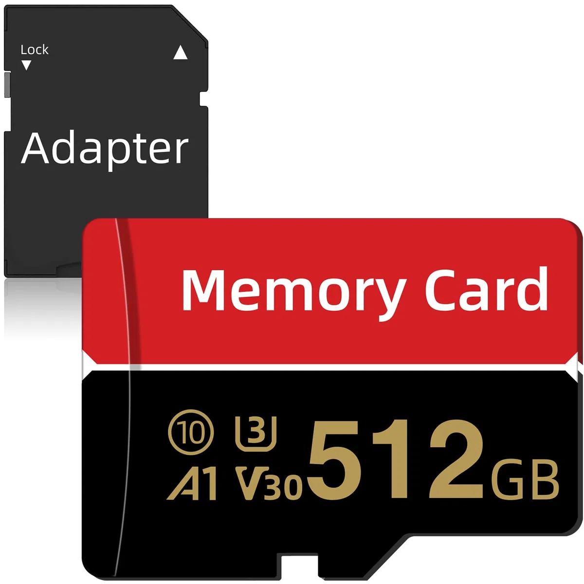 Mini-Speicherkarte 512GB, mit Adapter, Hochgeschwindigkeit Memory Karte, Massive Kapazität TF Karte, Datenspeicherung Speicherkarten für Laptop/Smartphone/Dash-Cam/Drohnen