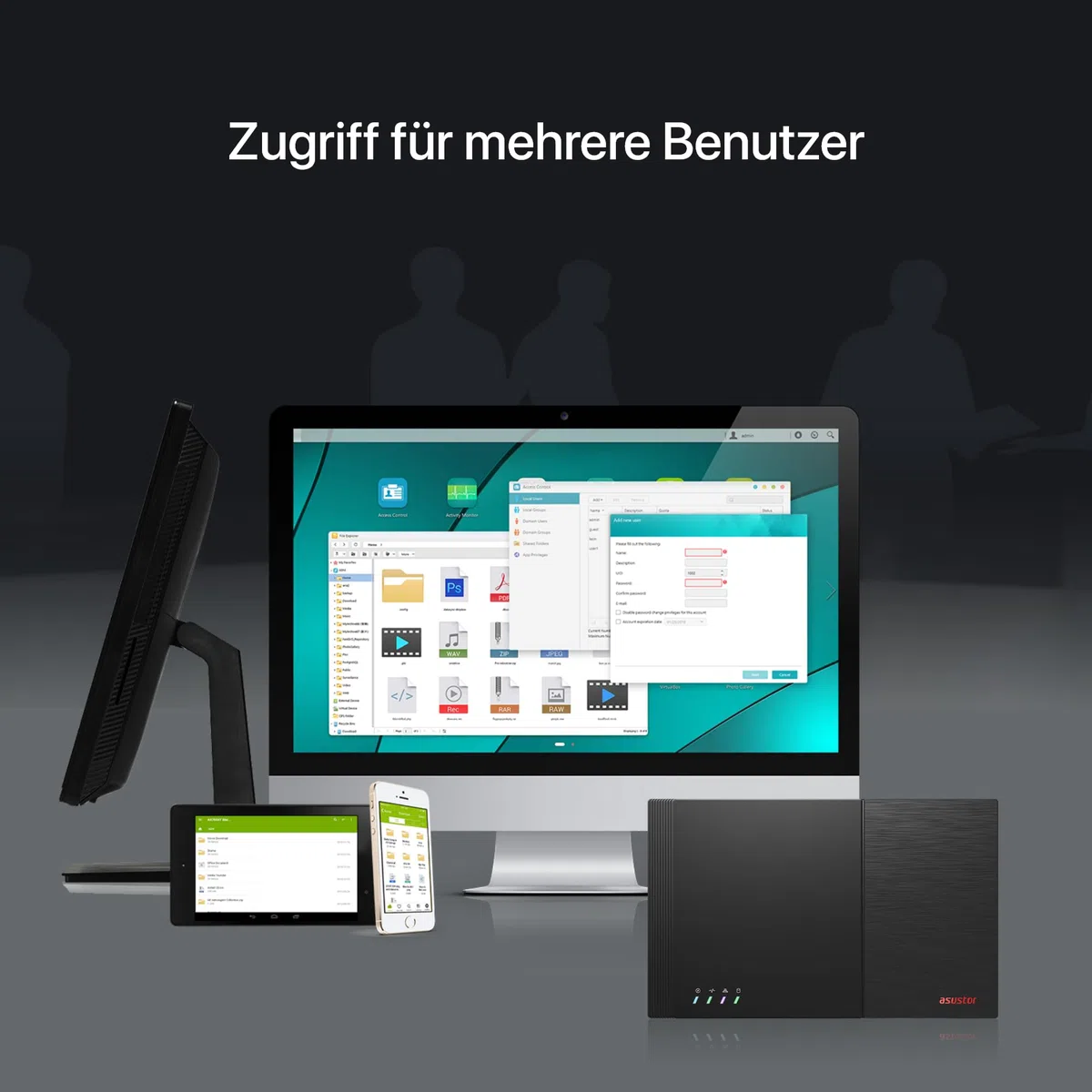 Asustor Flashstor 12 Pro FS6712X - 12 Bay Reine M.2-SSD-NAS Netzwerkspeicher Gehäuse, Quad-Core 2.0GHz, 12 M.2 SSD Slots, 10GbE Port, 4GB RAM DDR4 (Diskless)