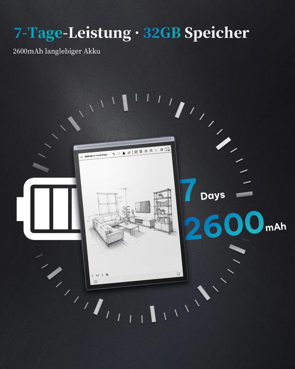 AINOTE Air 2 Hülle 20,8 cm 8,2 Zoll AI-Notizbuch-Tablet 24 Stufen Licht Stift Sprach-zu-Text Transkription mehrsprachig