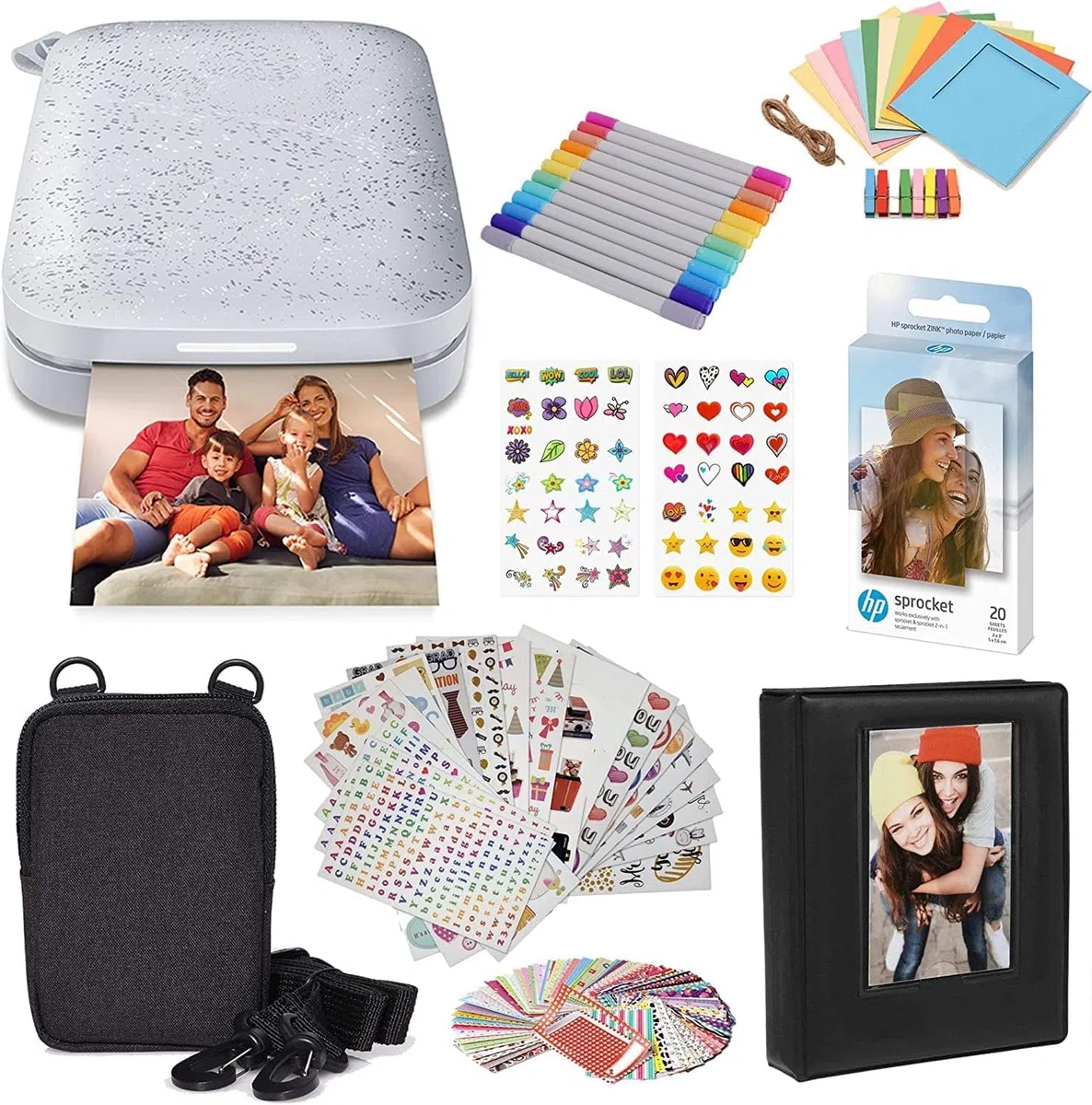 HP Sprocket tragbarer Instant-Fotodrucker 5,1 x 7,6 cm Weiß Starterpaket