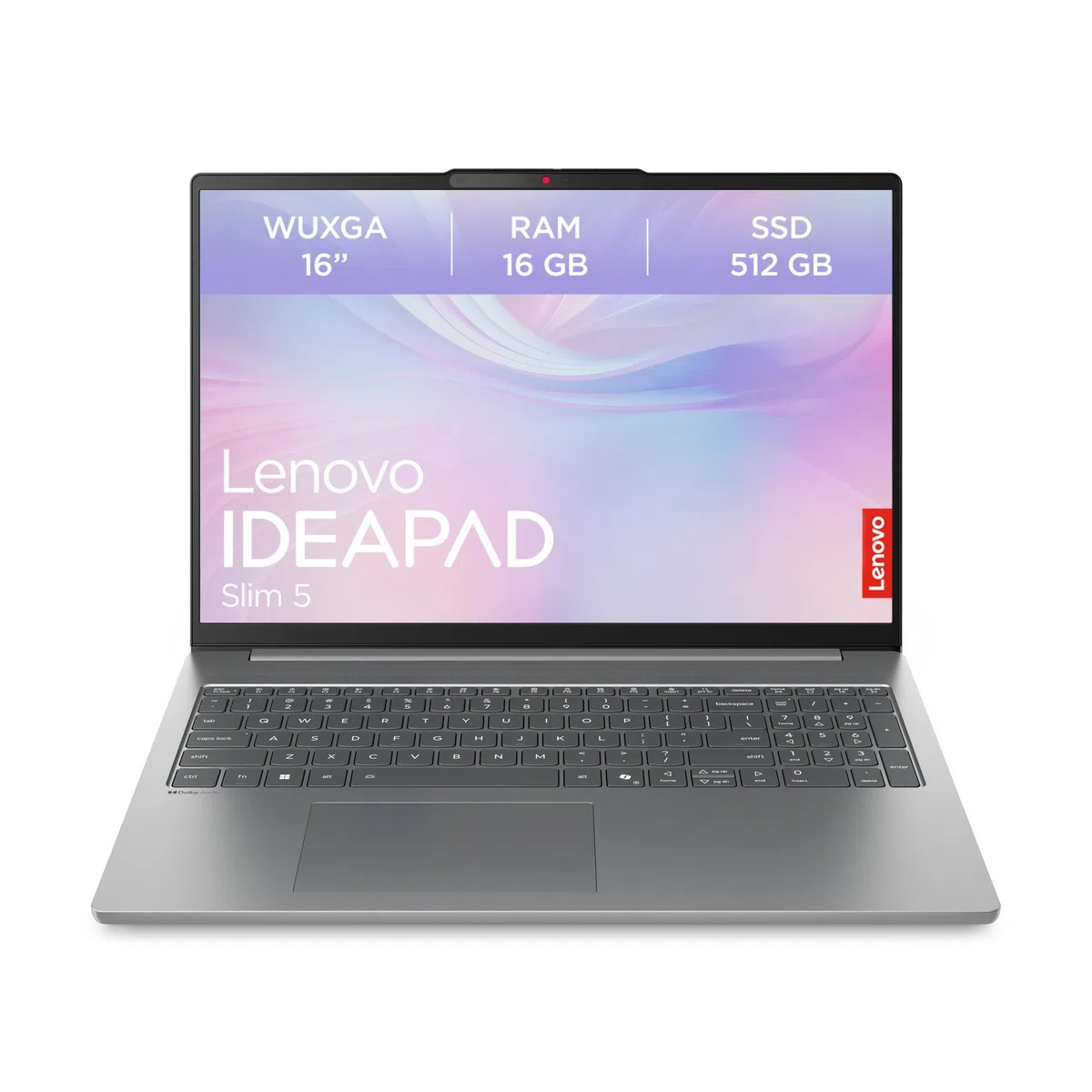 Lenovo IdeaPad Slim 5 Laptop | Copilot+ PC | 16" WUXGA Display | AMD Ryzen AI 5 330 | 512GB SSD | 16GB RAM | AMD Radeon Grafik | QWERTZ | Beleuchtet | Windows 11 | Luna Grau | 3 Monate Premium Care
