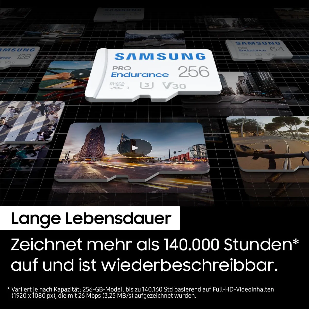Samsung PRO Endurance microSD-Karte + SD-Adapter, 128 GB, Für Videoüberwachungssysteme, Dashcams und Bodycams,UHS-I U3, Full HD & 4K UHD, 100 MB/s Lesen, 40 MB/s Schreiben, MB-MJ128KA/EU