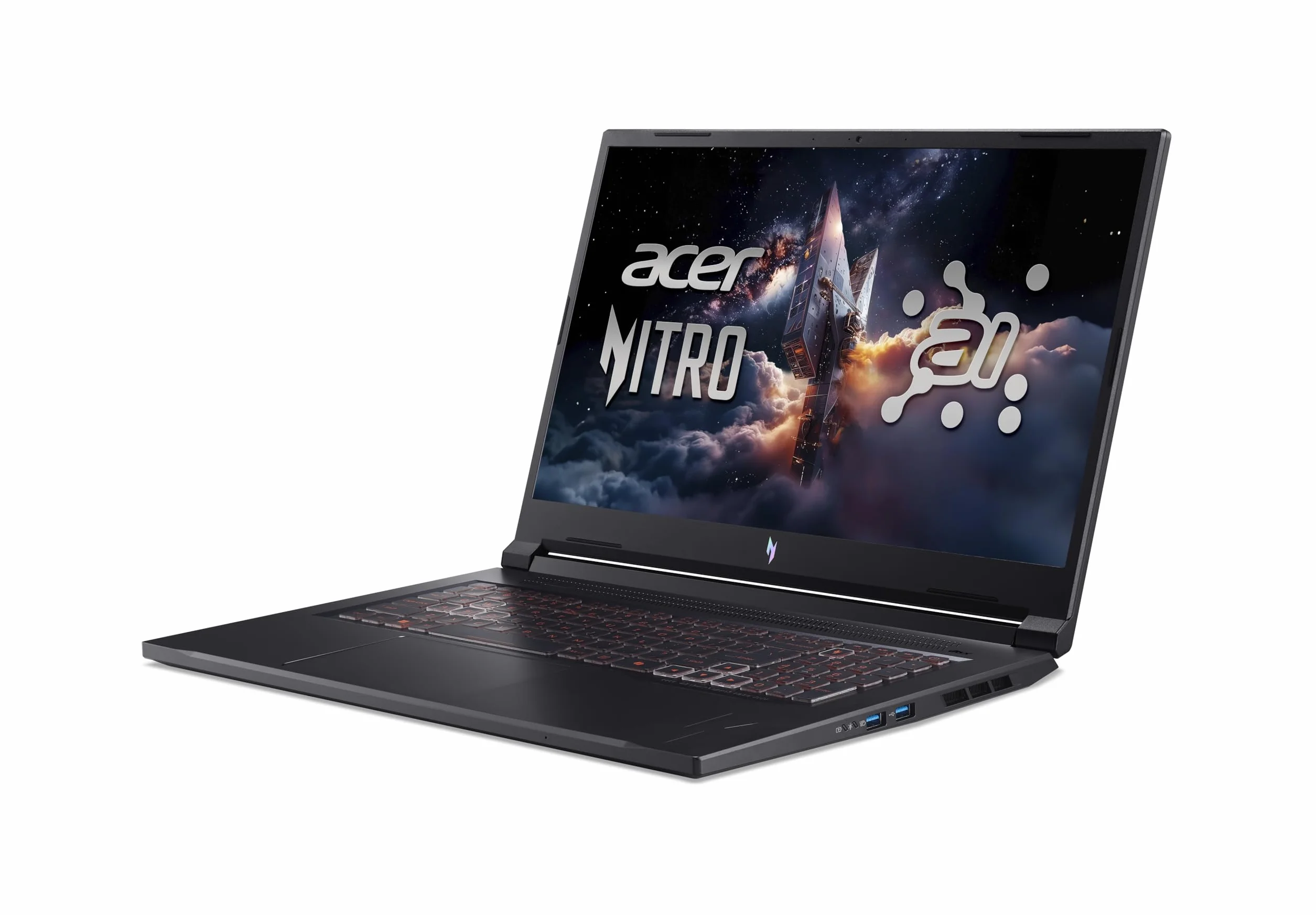 Acer Nitro V 17 AI (ANV17-41-R0BS) Gaming Laptop, 17" FHD IPS 144Hz Display, AMD Ryzen 7 260, 16 GB RAM, 1 TB SSD, NVIDIA GeForce RTX 5060, Windows 11, QWERTZ Tastatur, schwarz