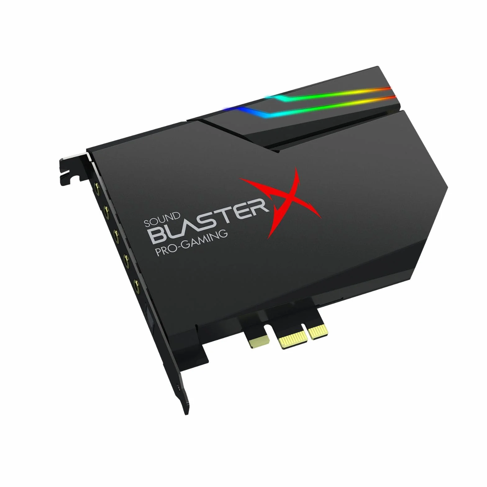 Creative Sound BlasterX AE-5 Plus SABRE32 Hochauflösende PCI-e-Gaming-Soundkarte und DAC mit 32-Bit / 384 kHz, Dolby Digital und DTS mit bis zu 122 dB Rauschabstand, RGB-Aurora-Beleuchtungssystem