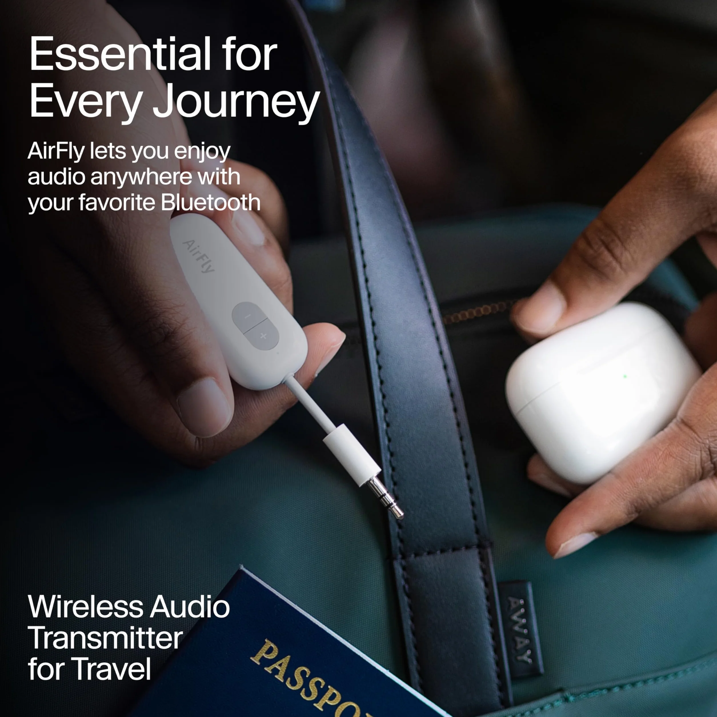 Twelve South AirFly SE Bluetooth Wireless Transmitter für AirPods Kopfhörer, 20+ Stunden Akkulaufzeit