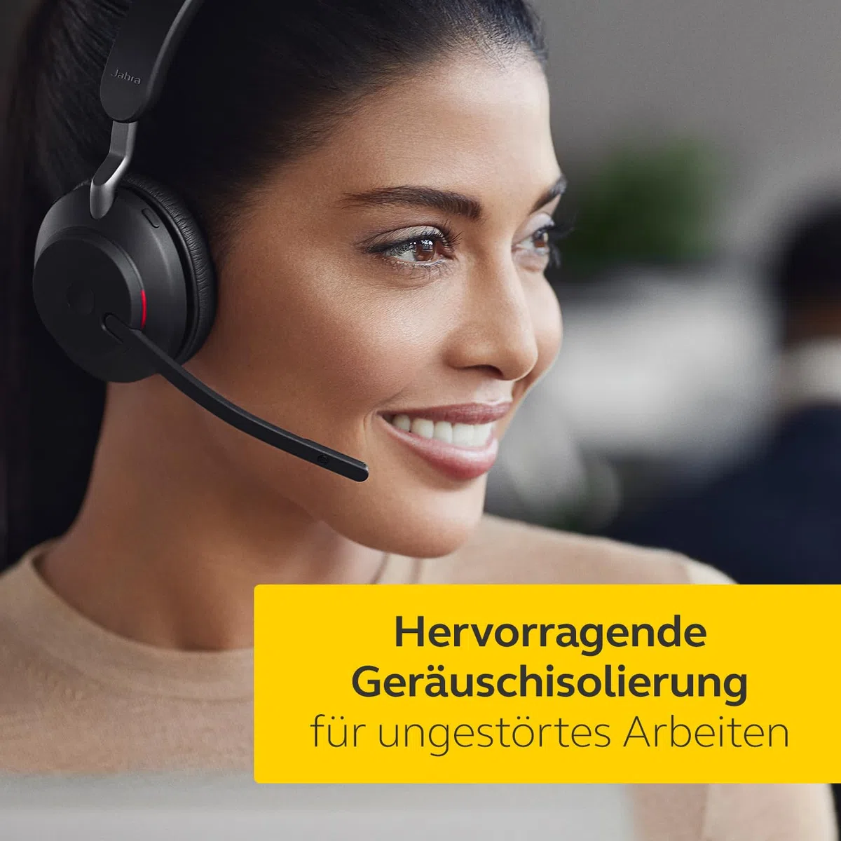 Jabra Evolve2 65 Wireless PC Headset – Noise Cancelling UC Certified Stereo Headphones with Long-Lasting Battery – USB-A Bluetooth Adapter – Black