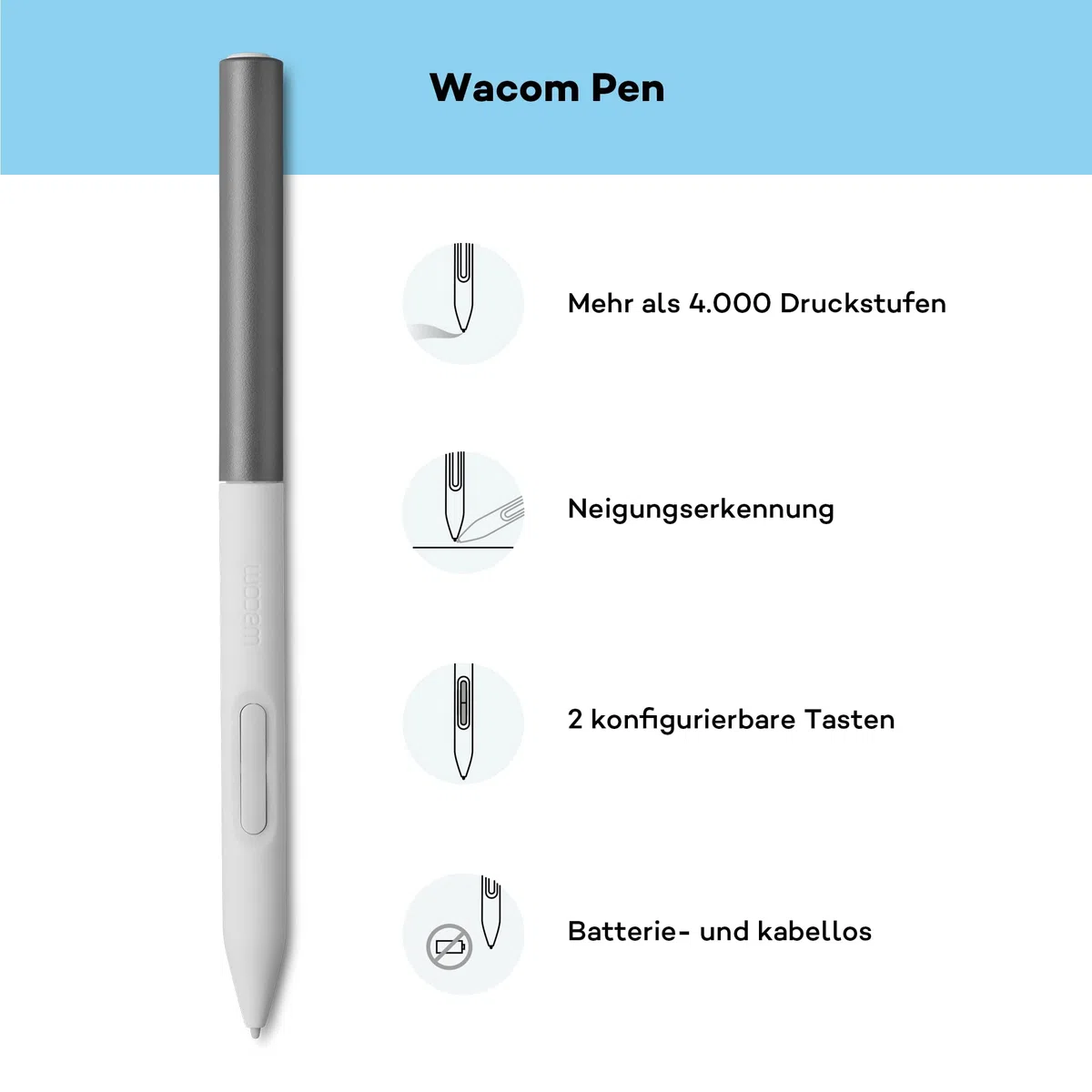 Wacom One S Stifttablett inkl. batterielosem EMR-Stift, Bluetooth-Verbindung, für Windows, Mac, Chromebook und Android – ideal für kreative Einsteiger, digitales Zeichnen und alltägliche Büroarbeiten.