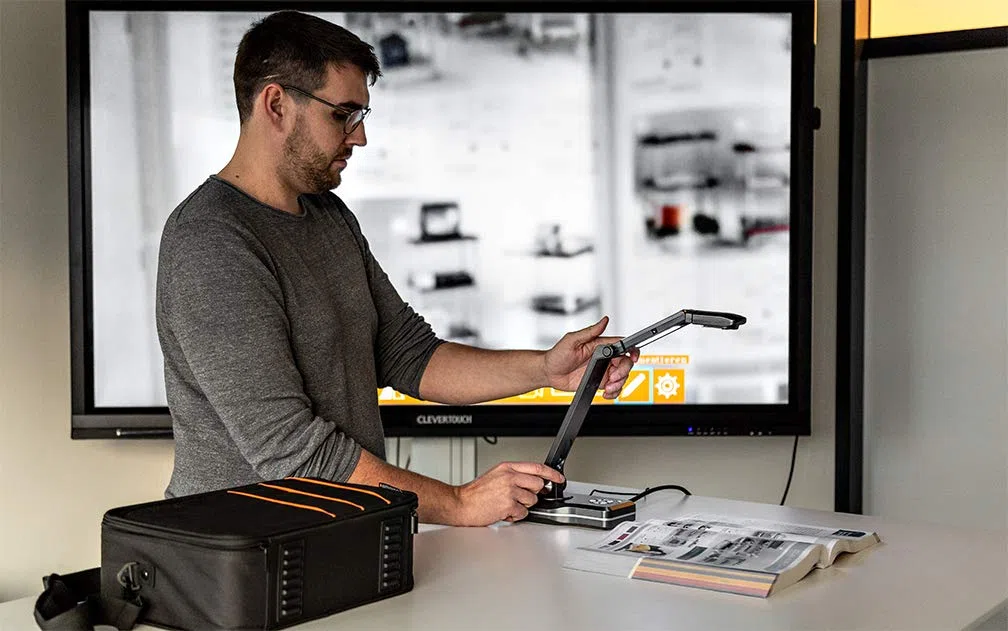 celexon Dokumentenkamera DK500 | Plug&Play in Full HD mit 5MP, 10x Zoom, OCR-Texterkennung | interaktive Präsentationen mit Mac OS & Windows per HDMI/USB/VGA | ideal für Schule, Büro & Videocalls